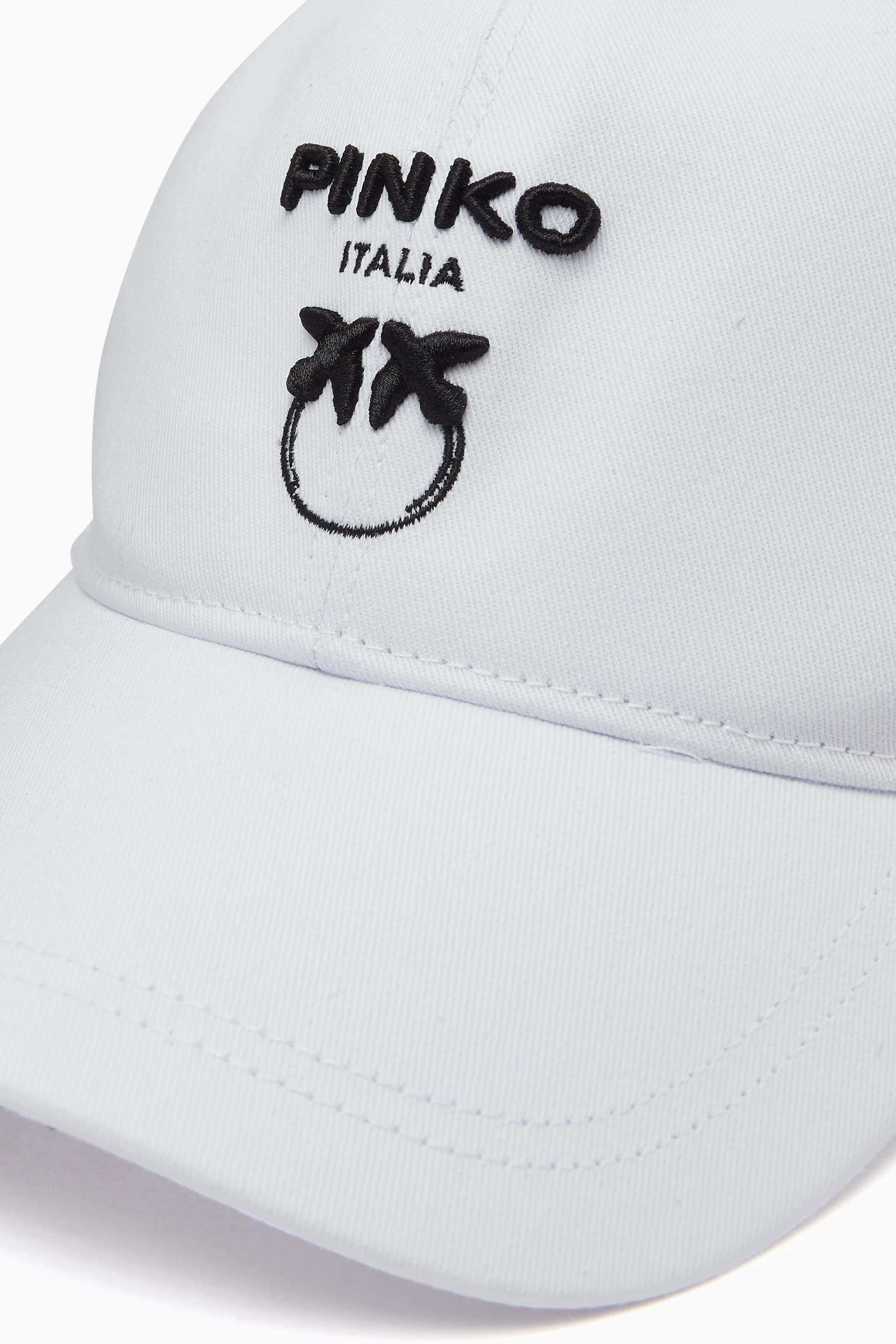 Buy PINKO White Busseto Baseball Cap in Cotton Gabardine For 