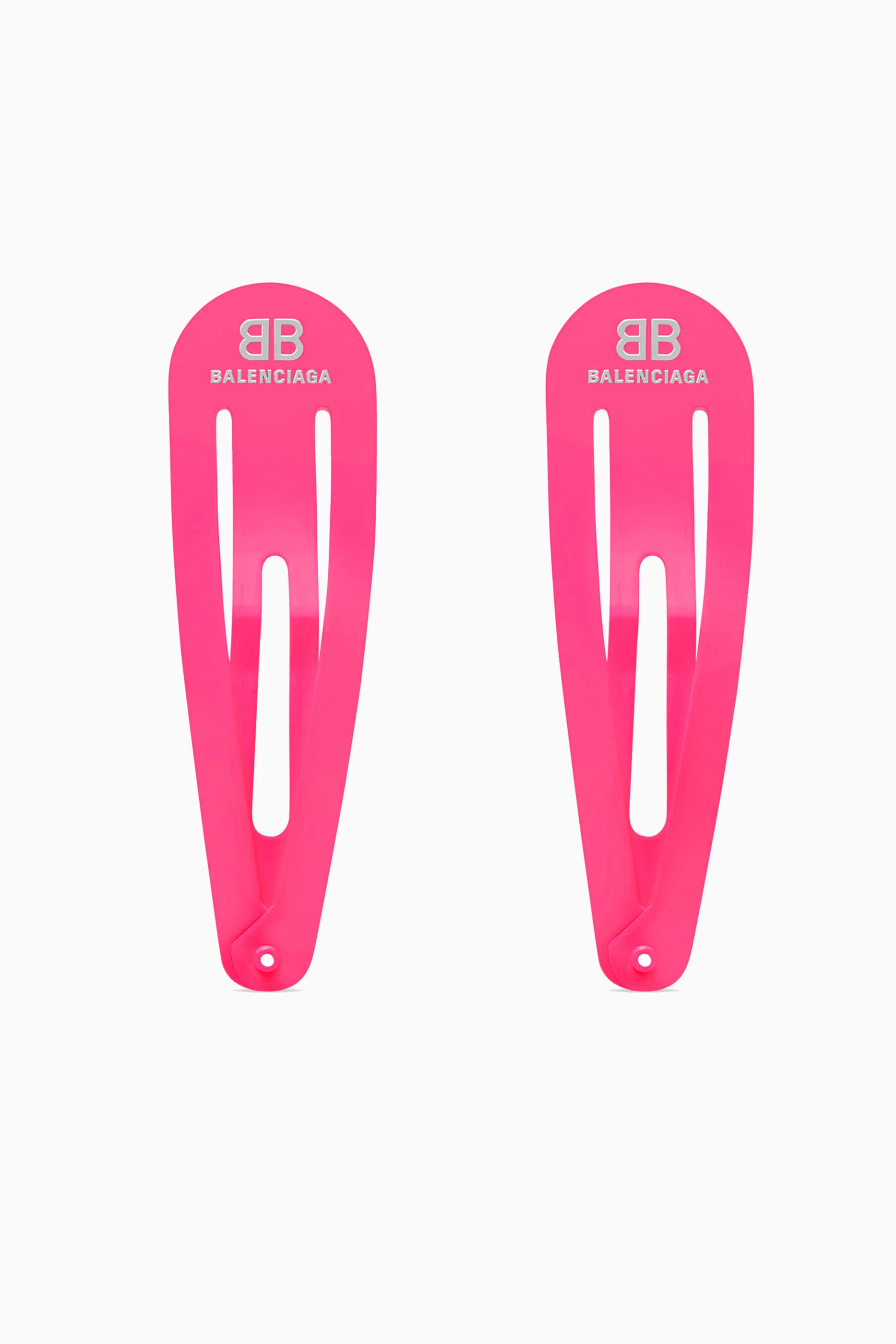 Buy Balenciaga Pink XXL Hair Clip Set in Steel For Women