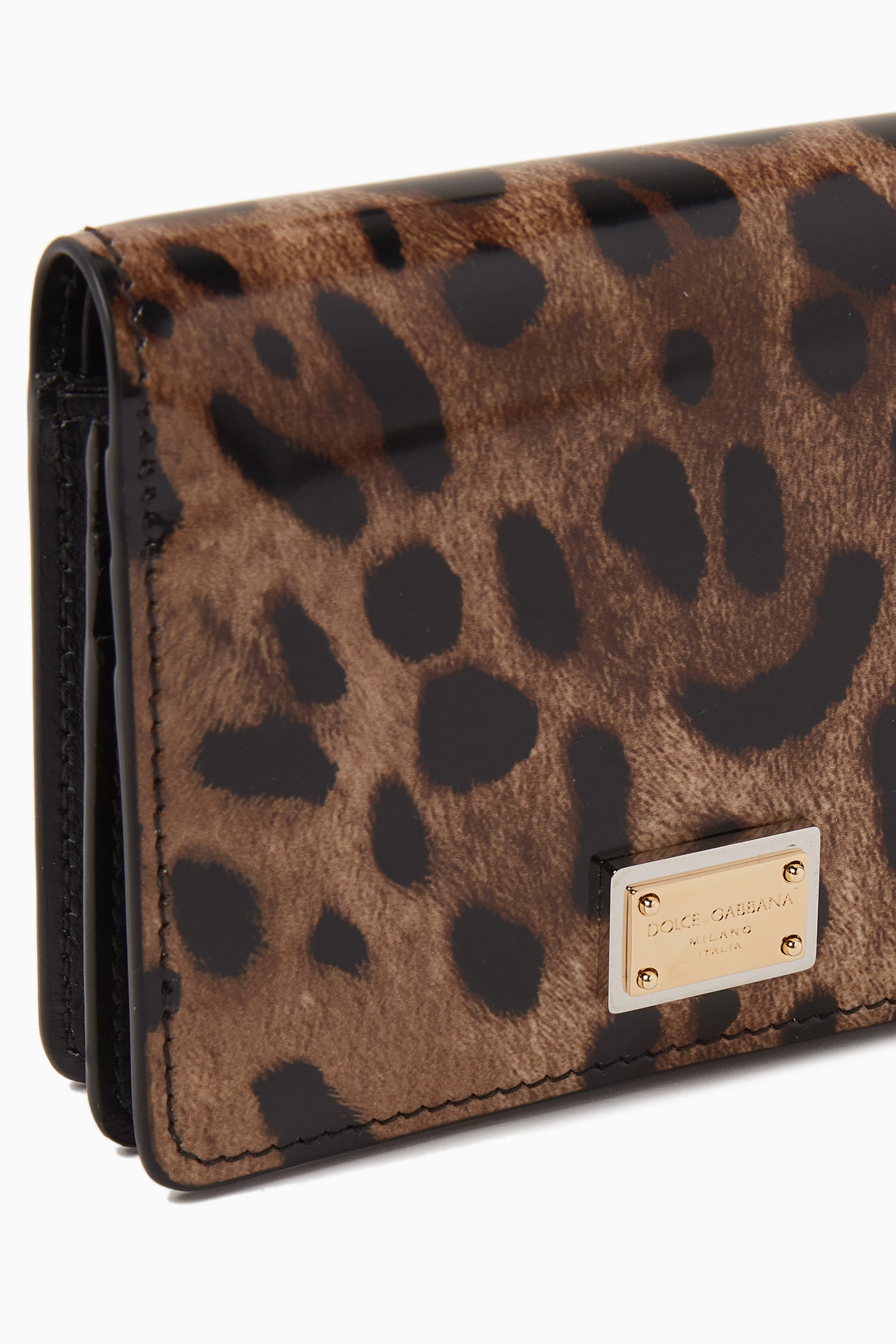 Buy Dolce & Gabbana Brown x KIM DG Flap Wallet in Leopard-print
