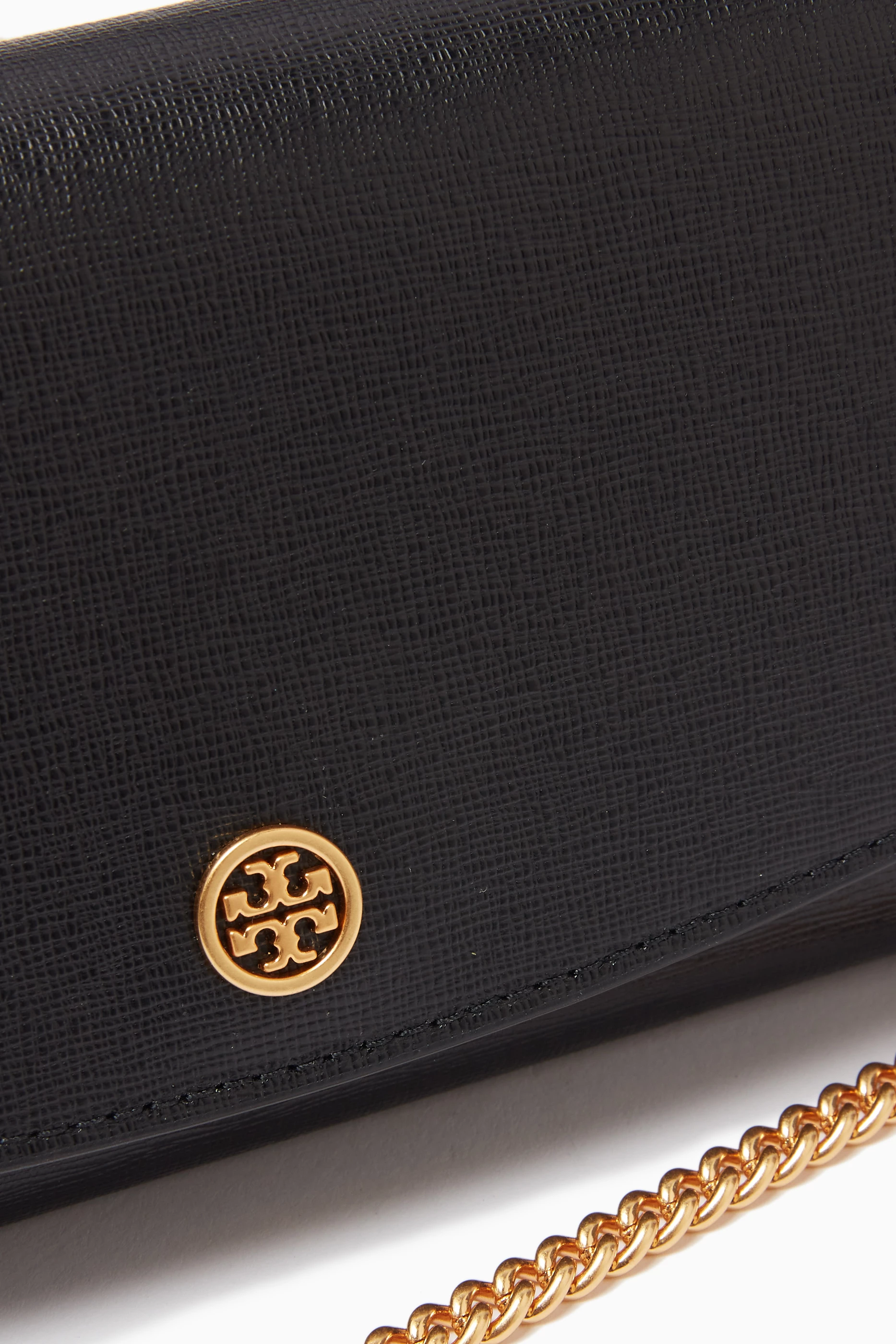 Tory burch robinson chain wallet black outlet