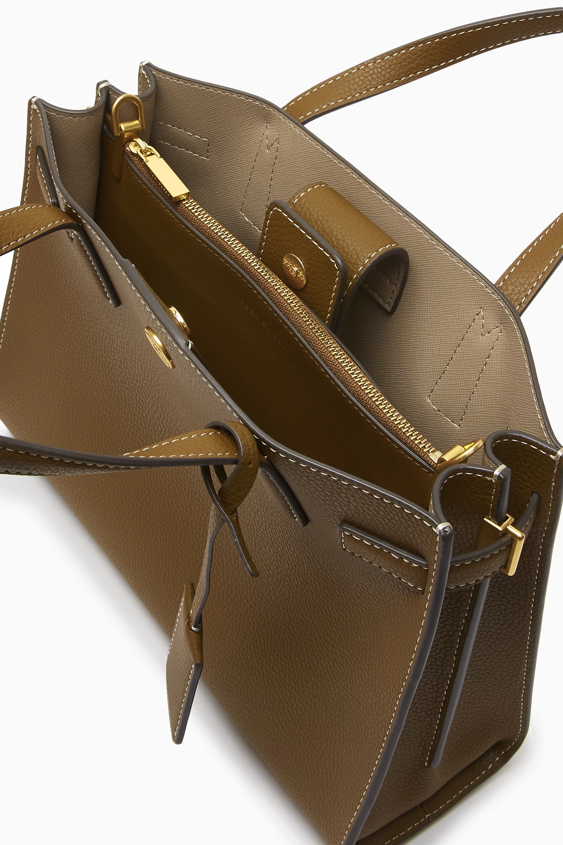 Buy Tory Burch Brown Small Walker Satchel in Leather For