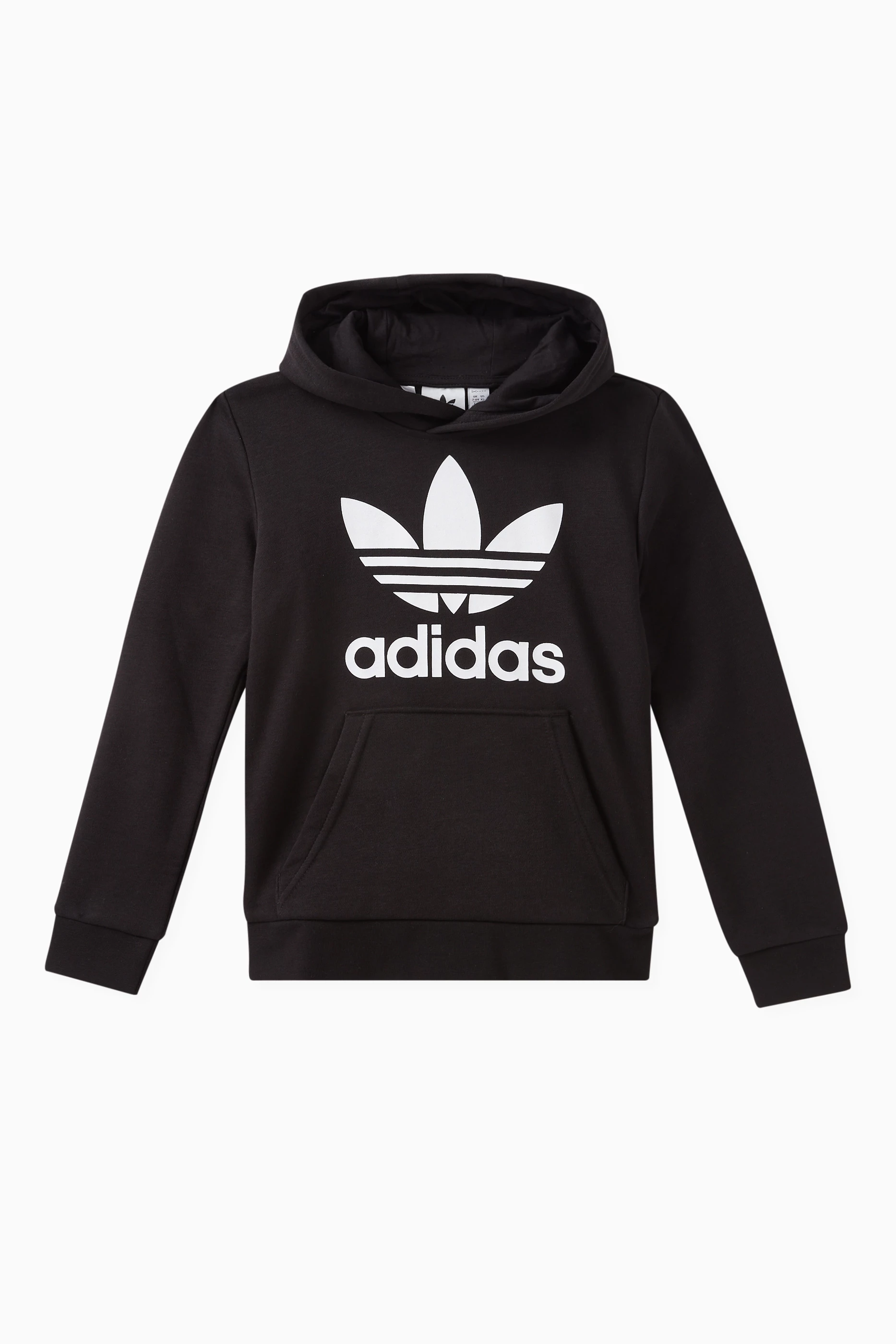 Adidas black trefoil hoodie discount