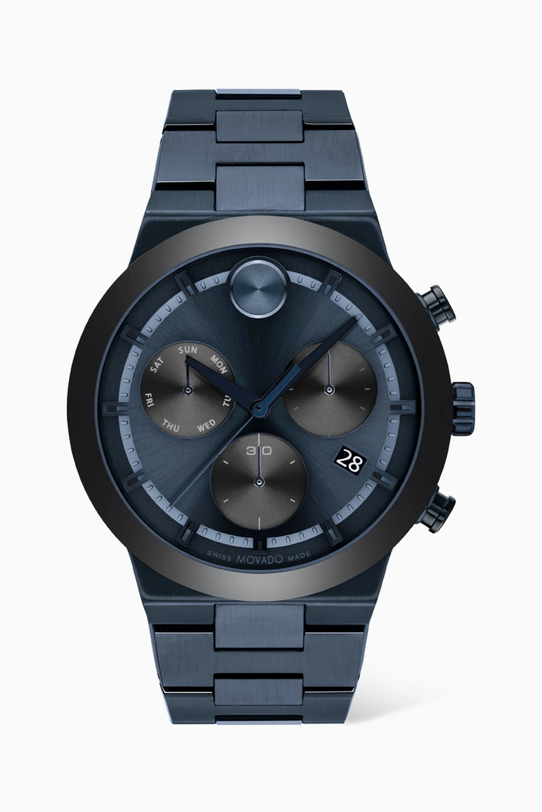 Buy Movado Blue Bold Fusion Chronograph Quartz Stainless Steel Watch 44mm For Men Online Ounass Saudi