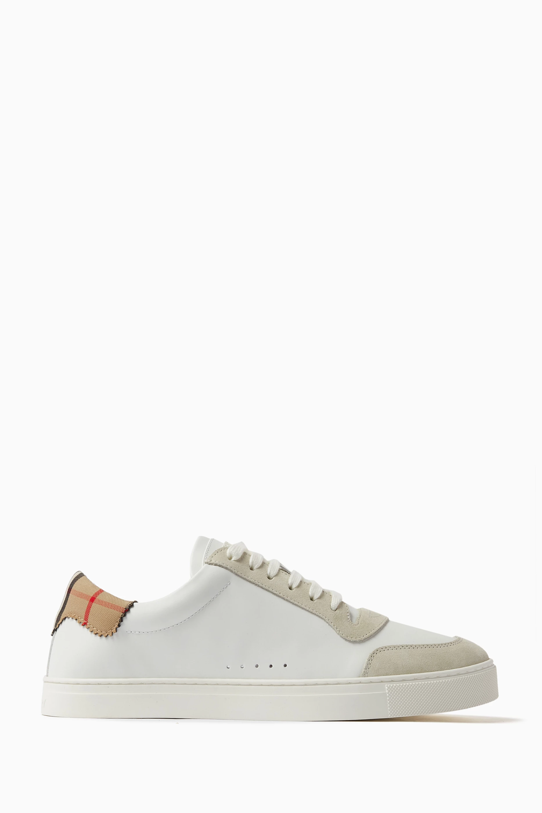 Buy Burberry White Robin Logo Low top Sneakers in Leather For Men Online Ounass Saudi