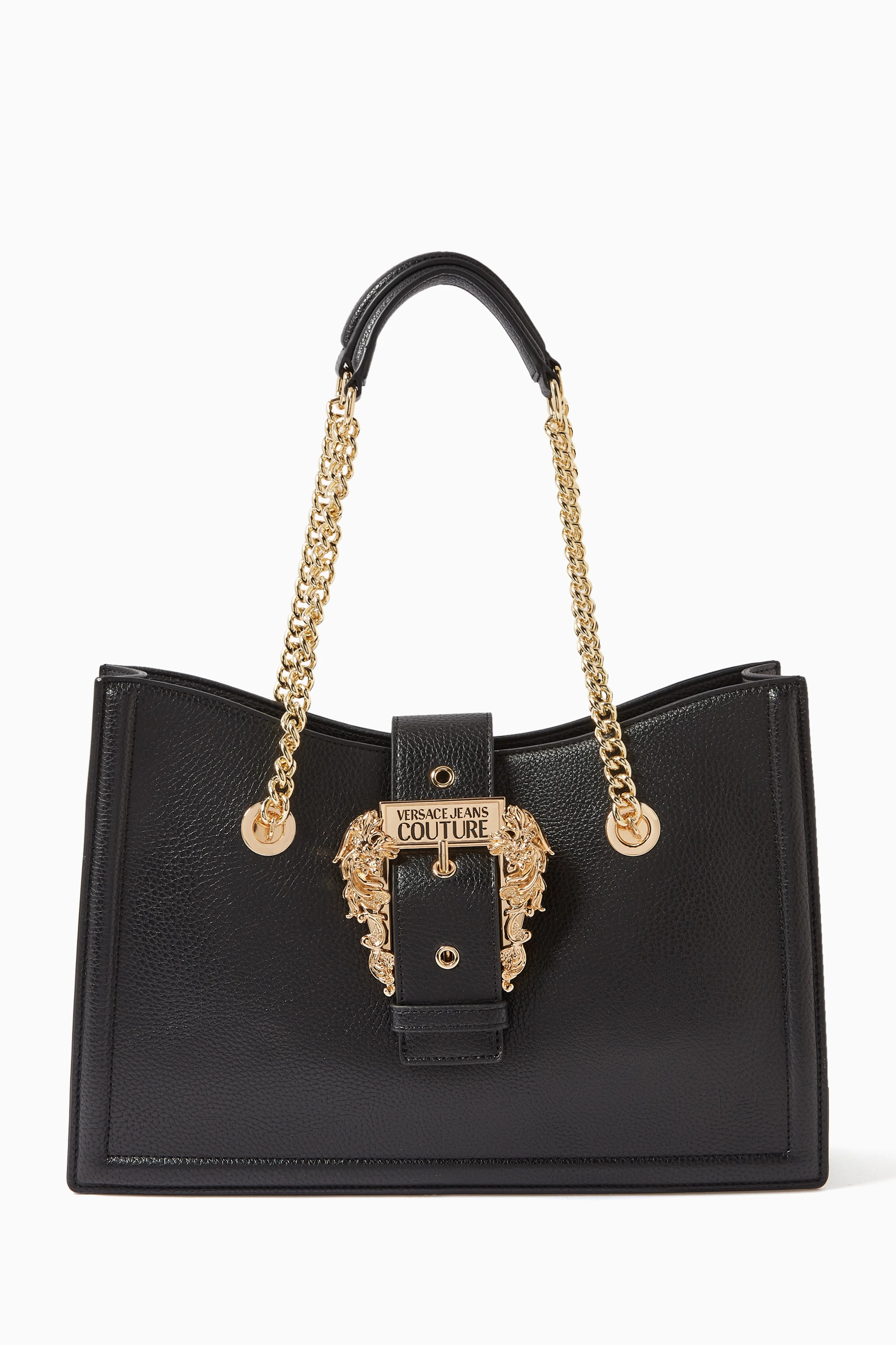 Buy Versace Jeans Couture Black Couture 01 Baroque Buckle Tote Bag