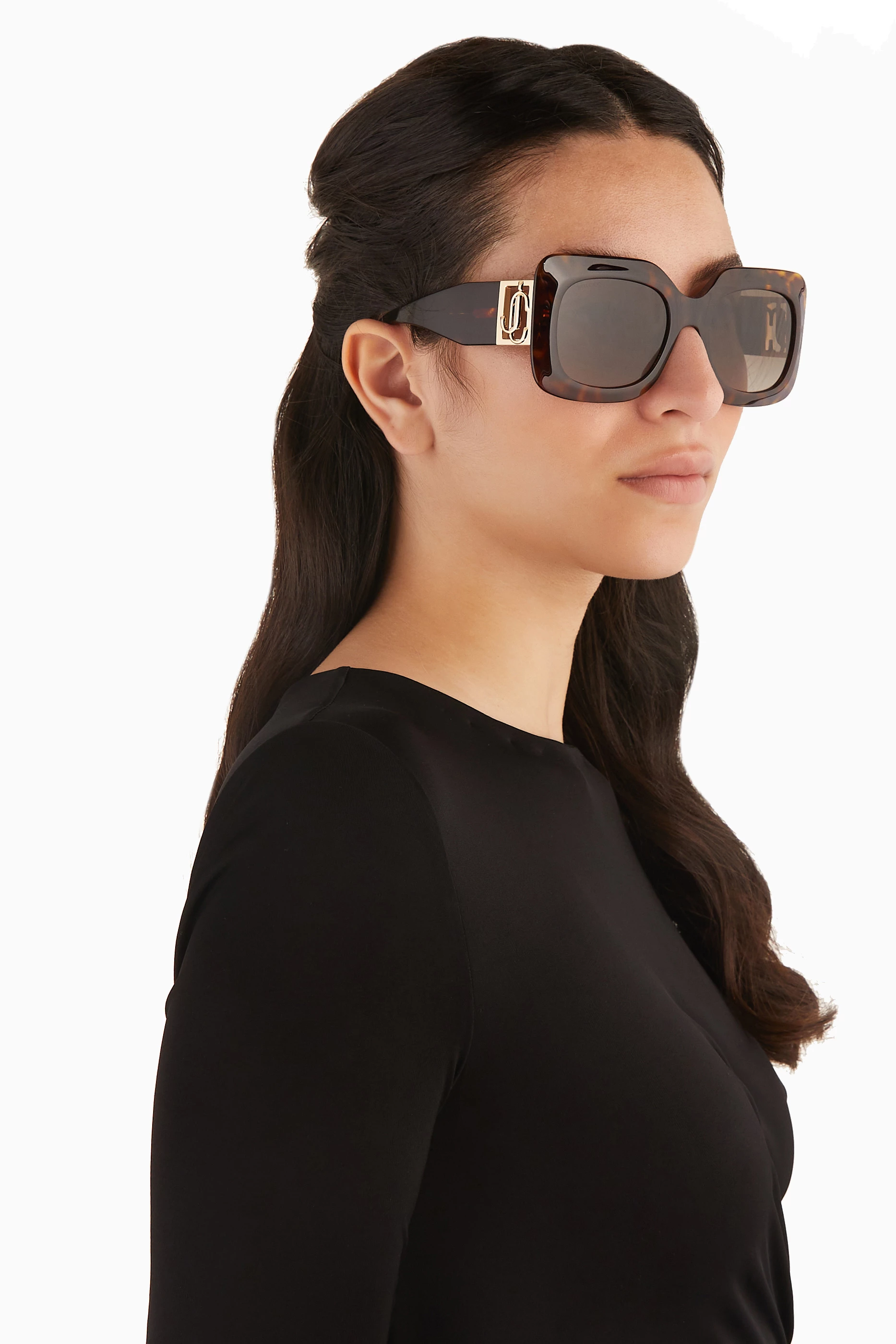 Jimmy Choo Brown Chunky Sunglasses Sunglasses Jimmy Choo JC5029U | Free Shipping | Glasses.com® main image 3