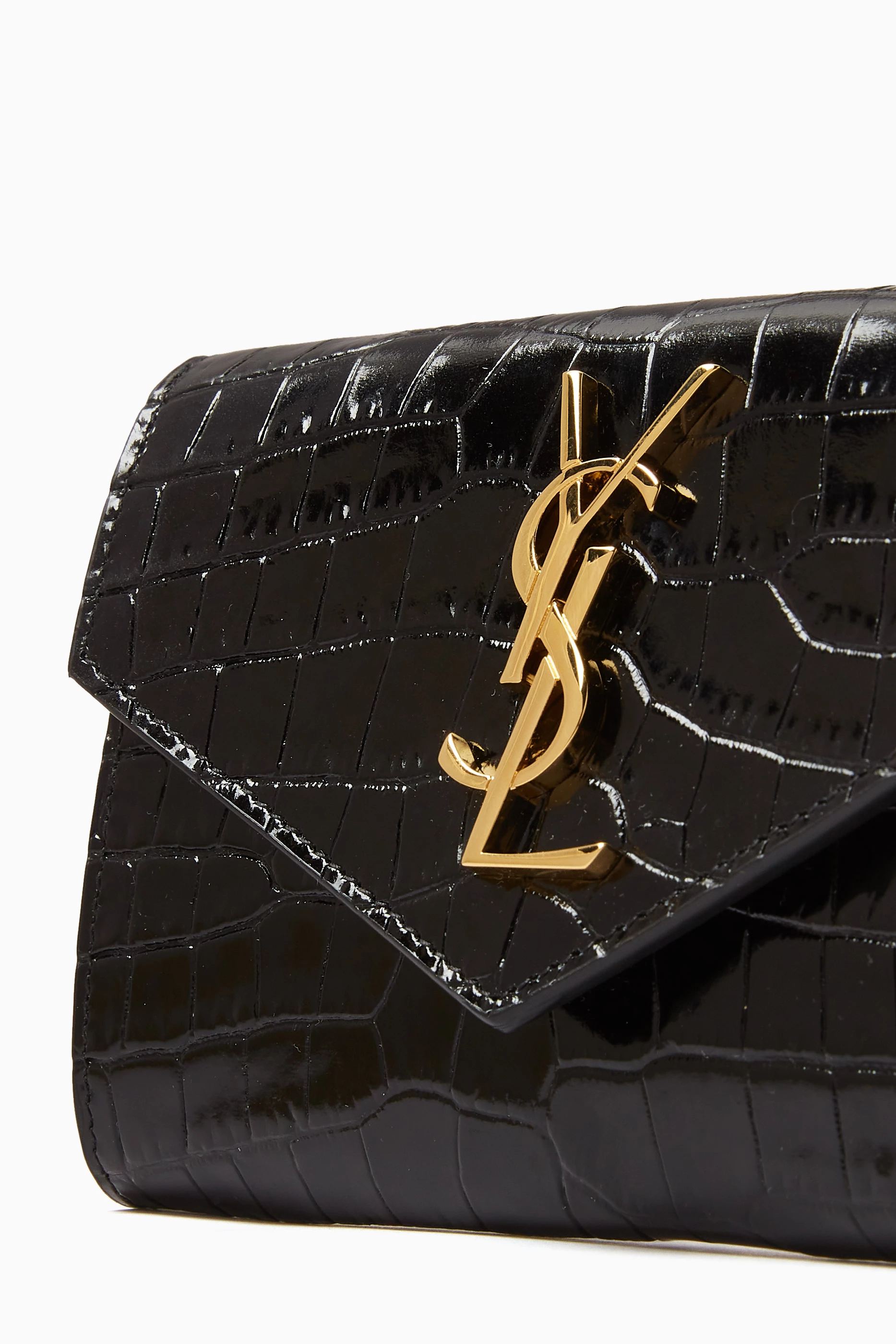 Saint laurent crocodile wallet hotsell