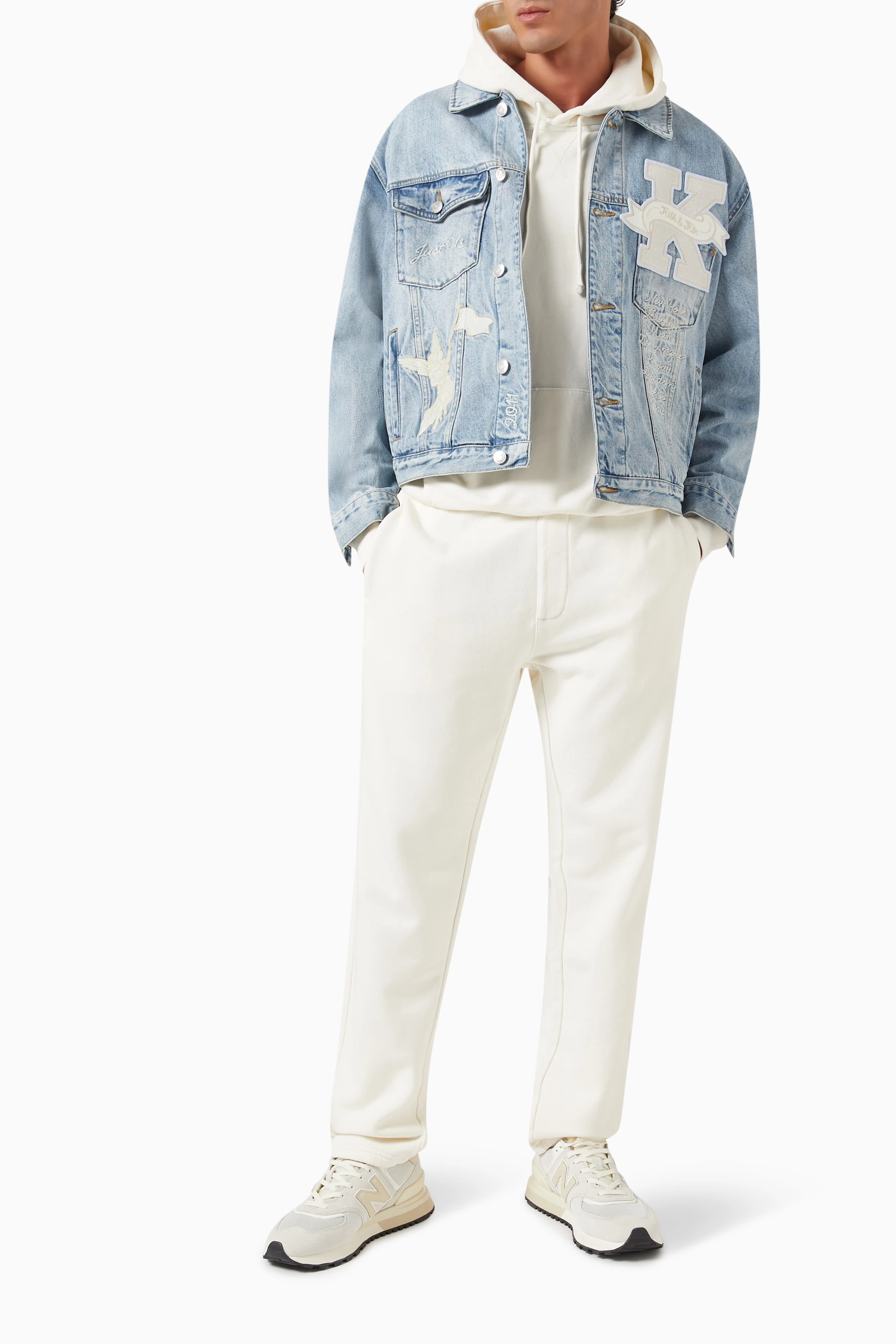 Buy Kith Blue Laight Embroidered Jacket in Denim For Men Online
