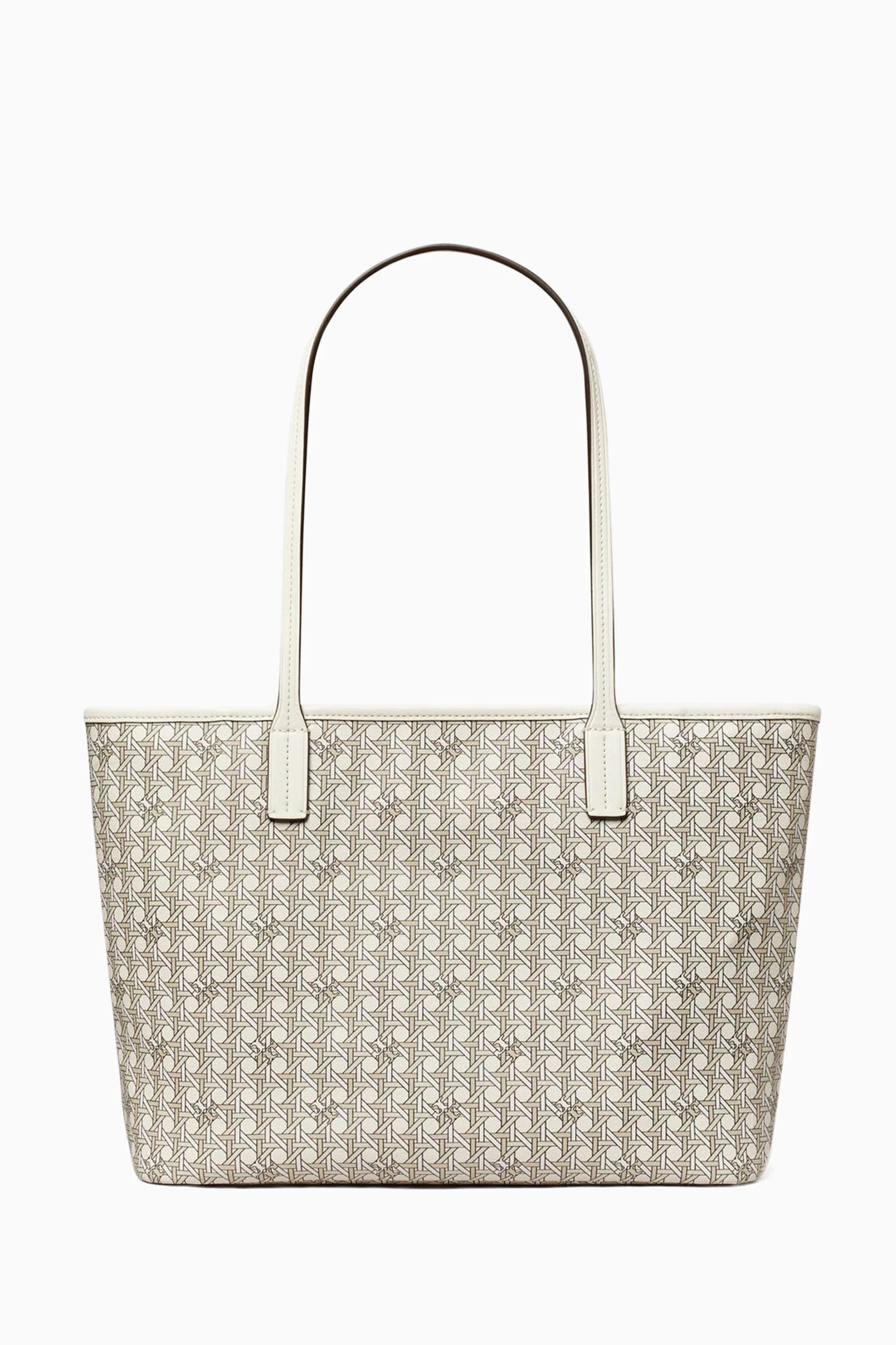 Buy Tory Burch White Small Ever ready Zip Tote Bag in Coated canvas For Women Online Ounass Saudi