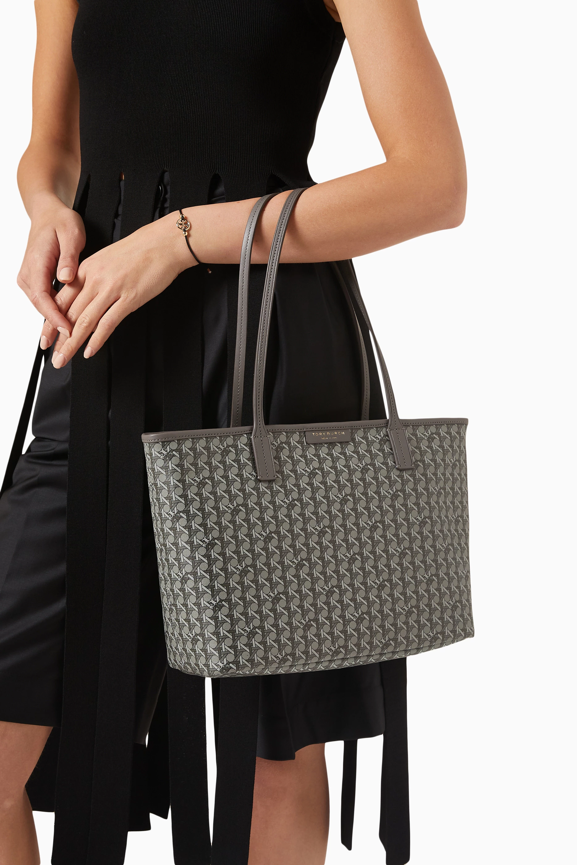 Grey tote bag with zip sales