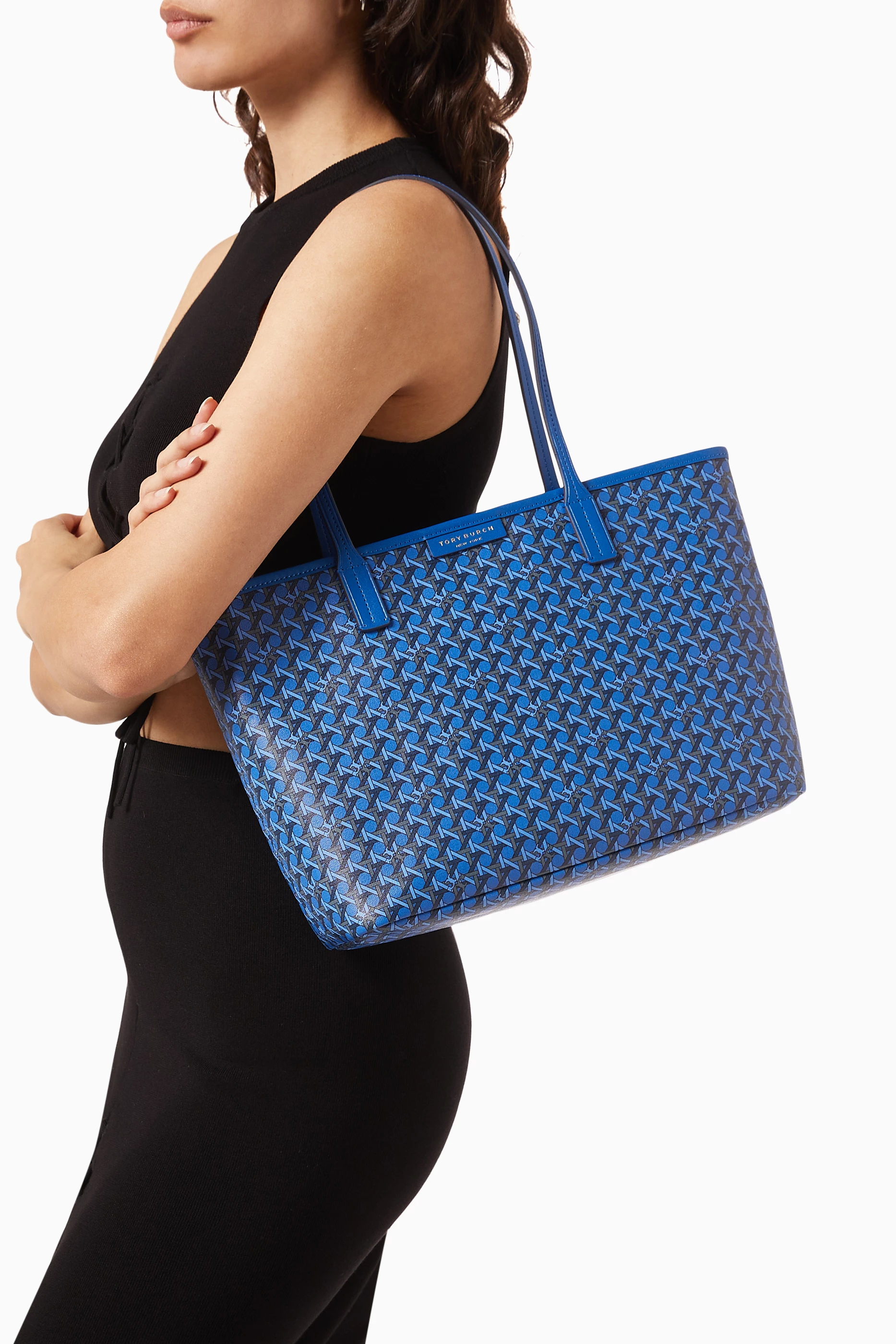 Buy Tory Burch Blue Small Ever ready Zip Tote Bag in Coated canvas For Women Online Ounass Saudi