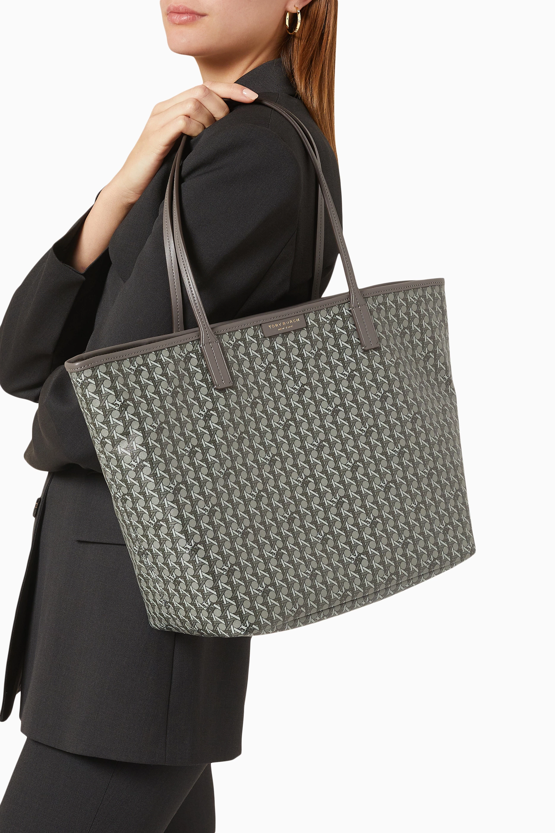 Buy Tory Burch Grey Ever ready Zip Tote Bag in Coated canvas For Women Online Ounass Saudi