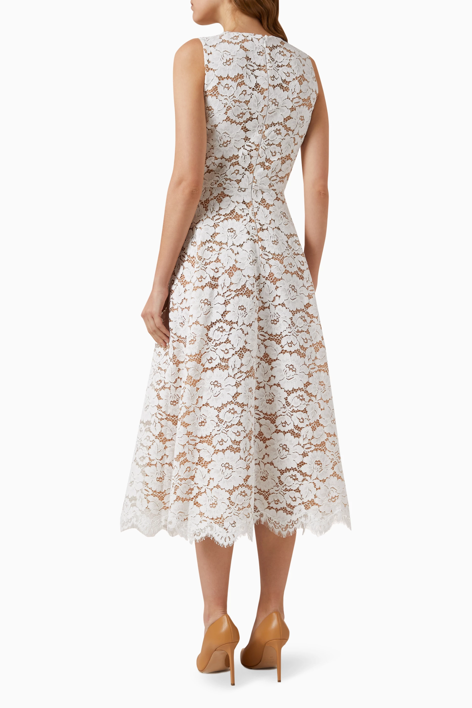 michael kors white floral lace dress Michael Kors Collection - White Lace Mini Dress