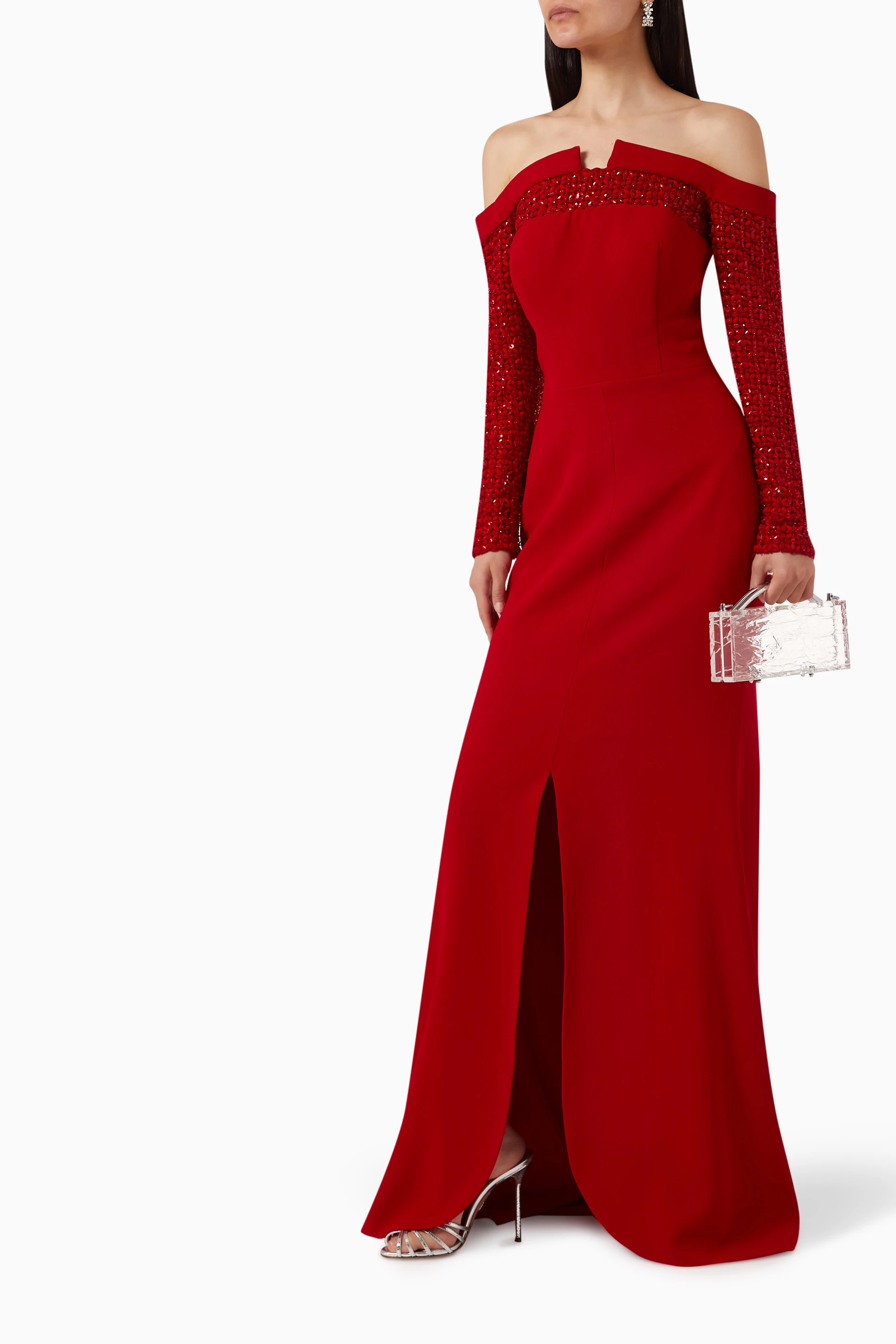 オールインワン・サロペット Saiid Kobeisy One Shoulder Crepe Beaded Dress Saiid Kobeisy One Shoulder Crepe Beaded Dress | ShopSimon