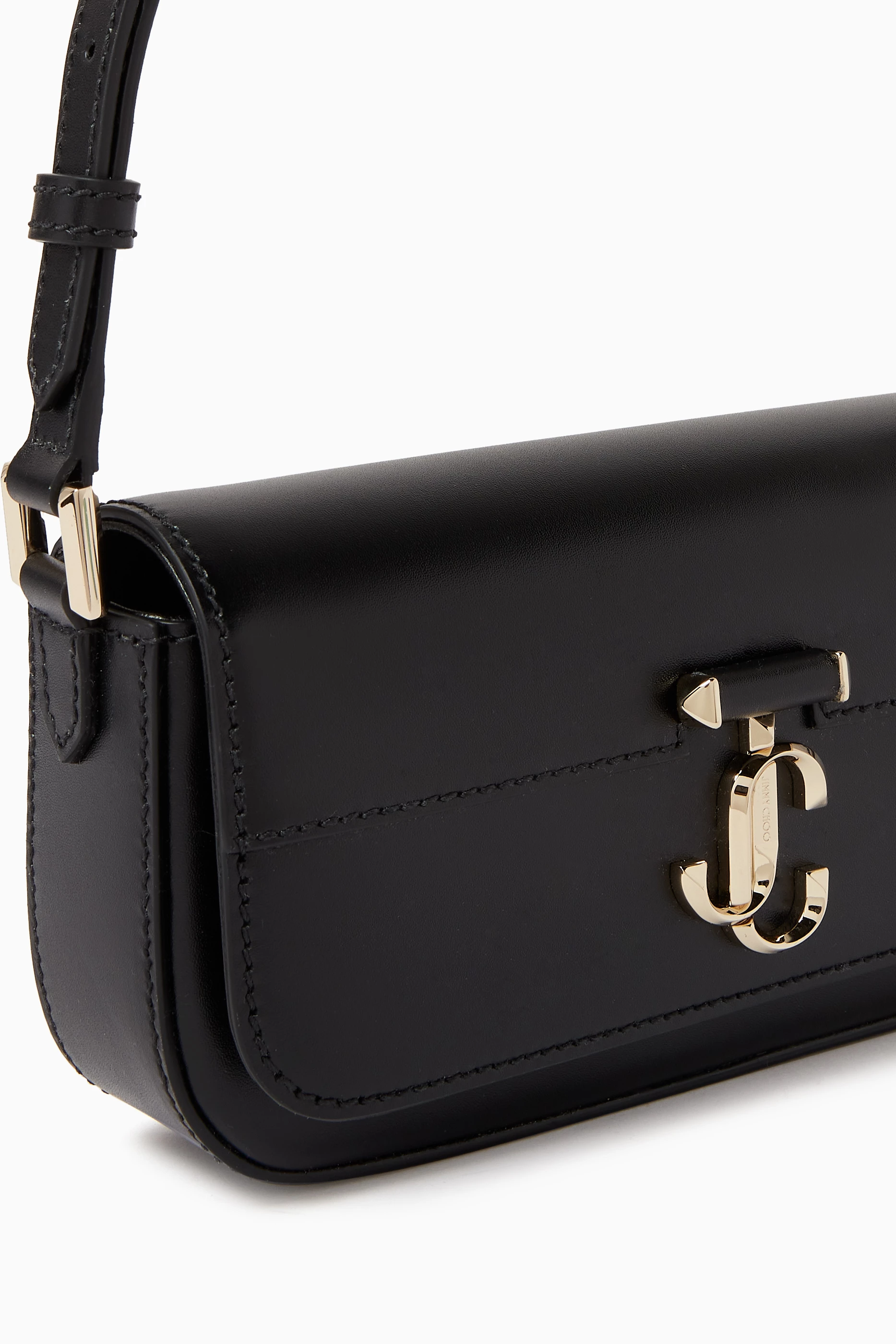 Buy Jimmy Choo Black Mini Avenue Shoulder Bag with JC Emblem in