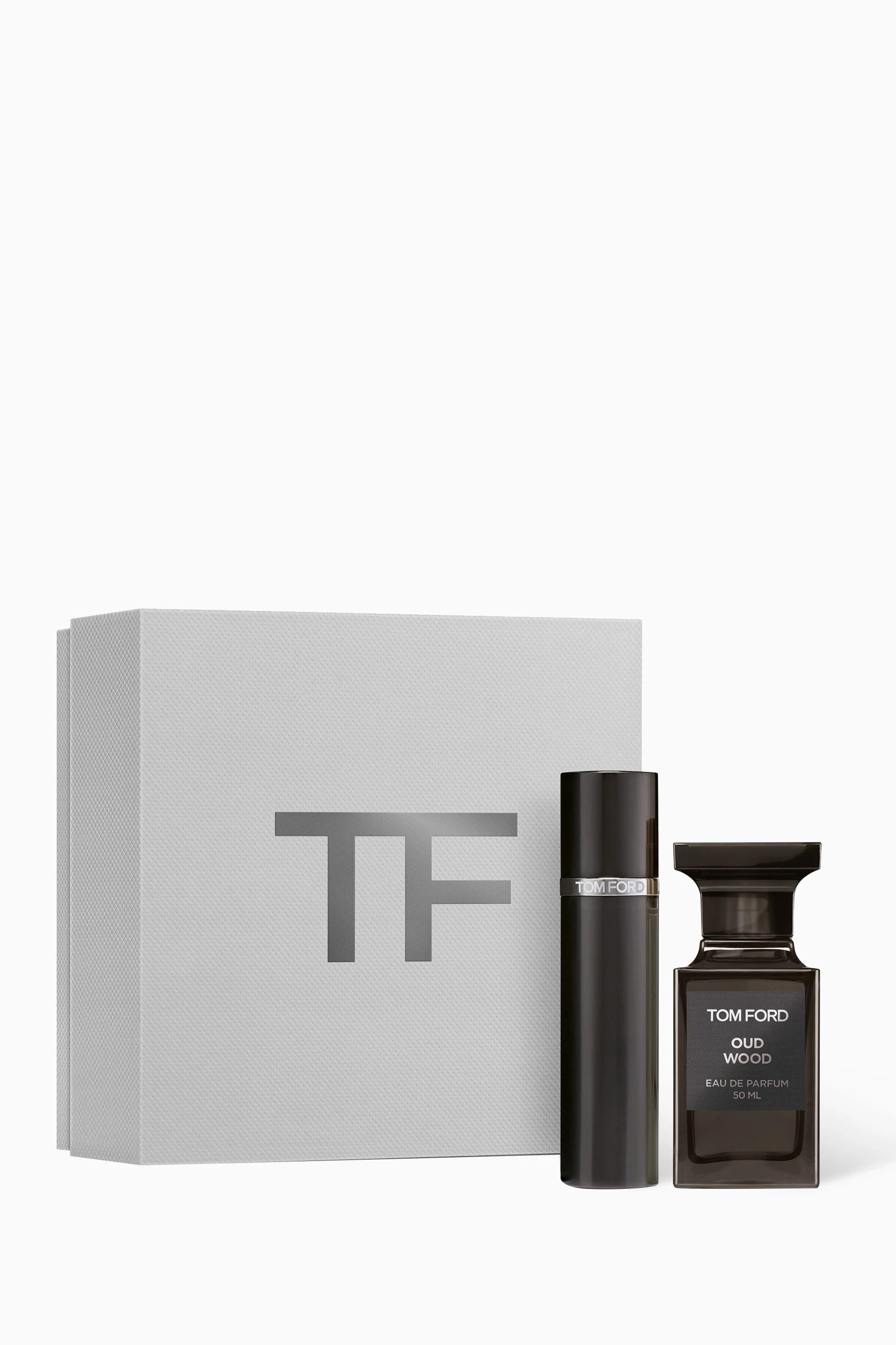 香水(男性用) TOM FORD OUD WOOD EAU DE PARFUM SET Tom Ford Oud Wood Gift Set Eau De Parfum 1.7oz&0.34oz Spray