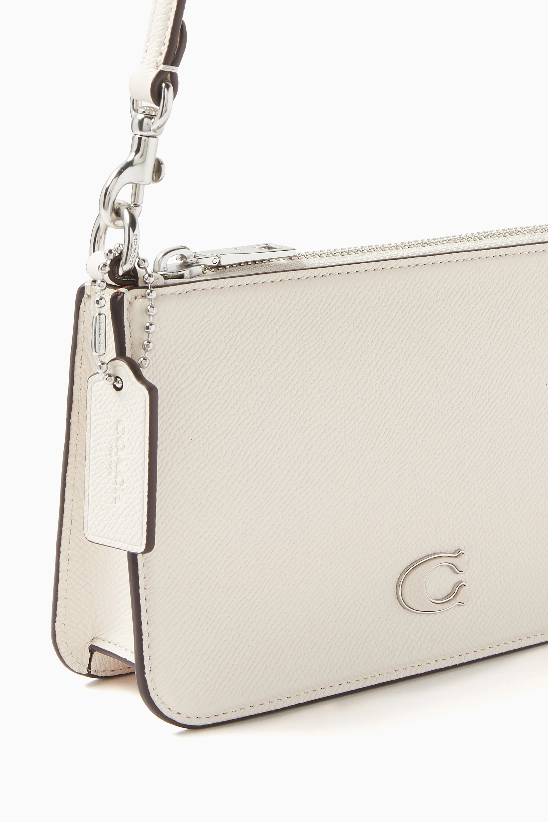 Buy Coach White Pouch Bag in Crossgrain Leather For UNISEX Online