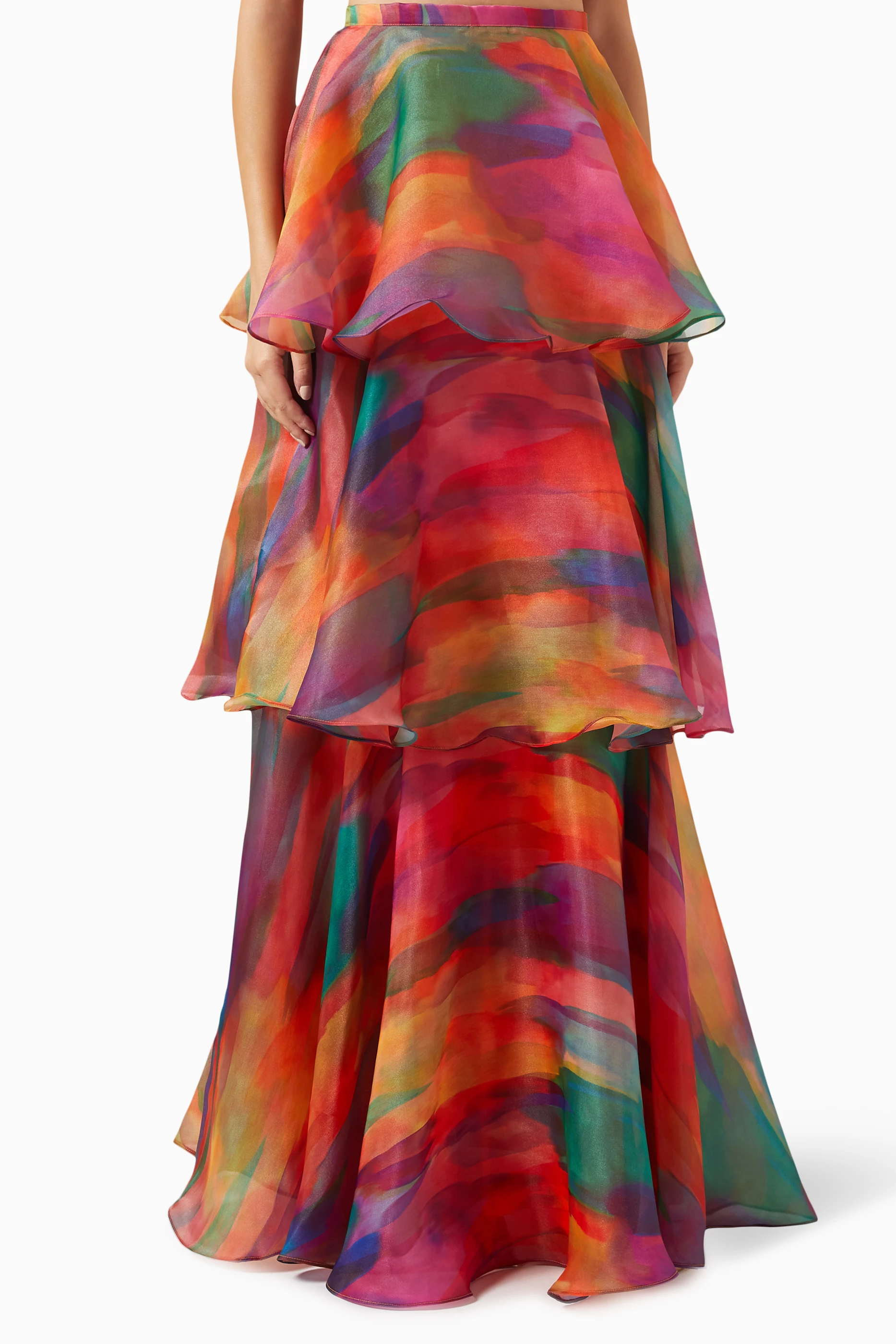 Yaura high waist maxi skirt top