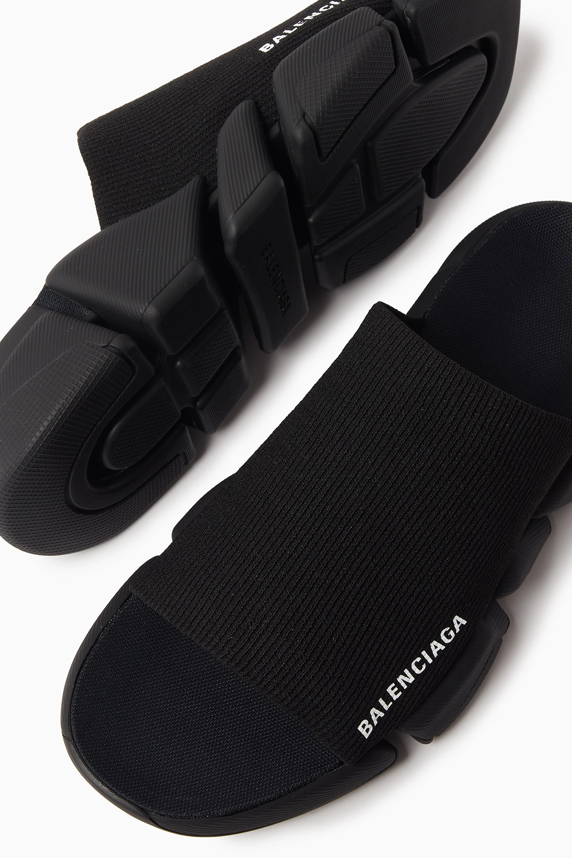 Buy Balenciaga Black Speed 2.0 Slide Sandals in Recycled 
