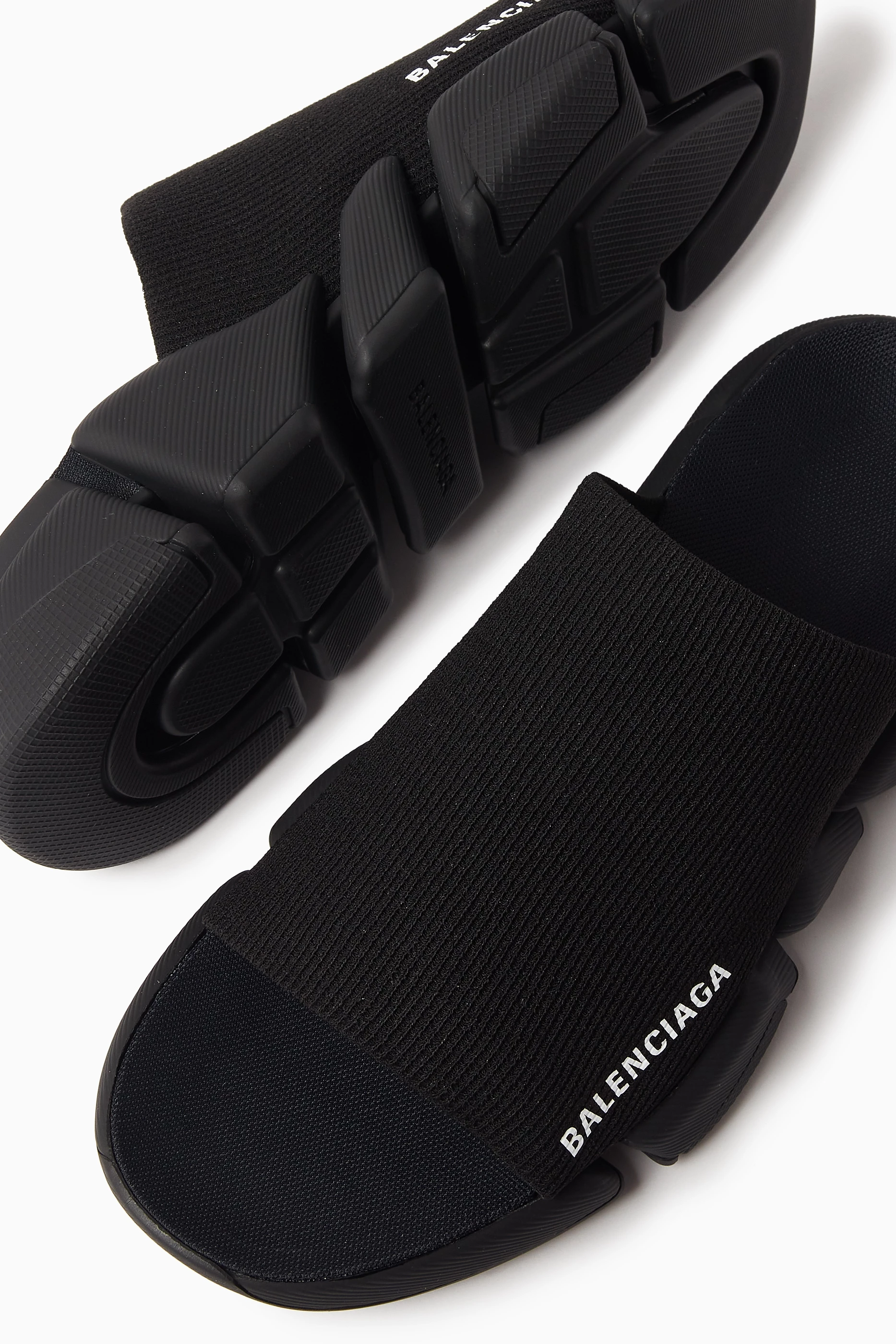 Buy Balenciaga Black Speed 2.0 Slide Sandals in Recycled Knit For  