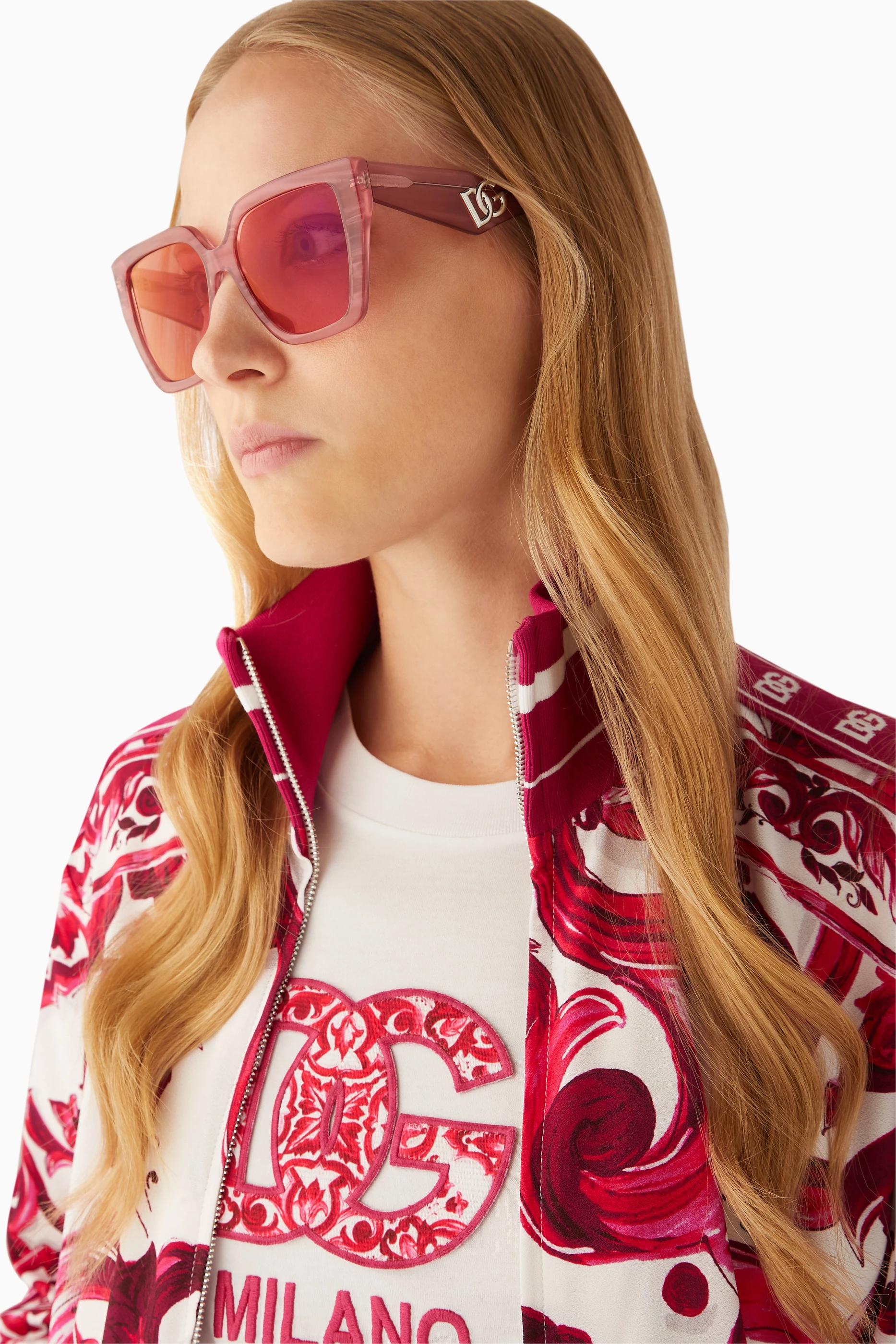 Dolce & Gabbana Pink Sunglasses 2000s Pink Sunglasses Dolce and Gabbana Squared D&G 2164  main image 3