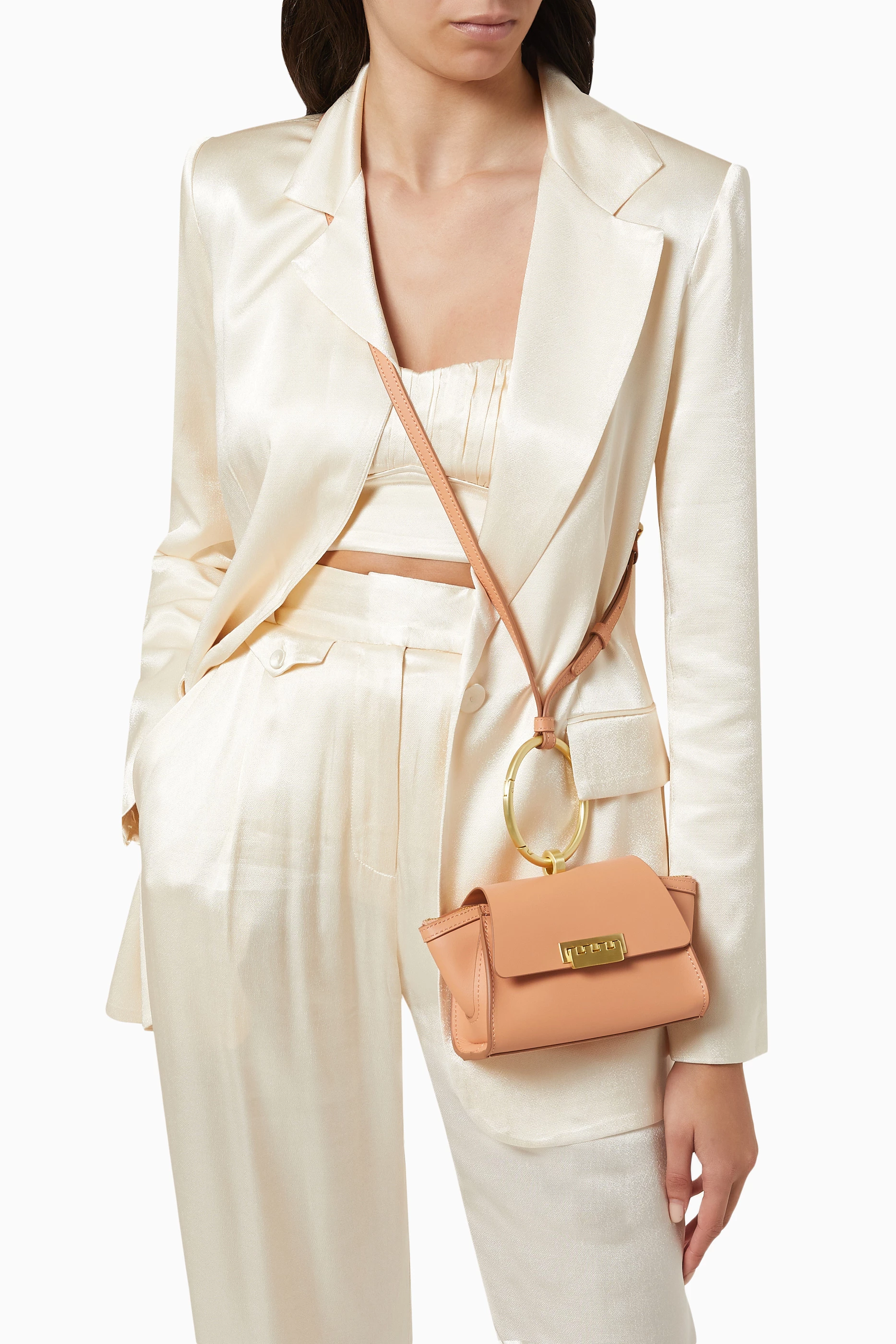 Buy ZAC Zac Posen Orange Eartha Wrist Crossbody Bag in Leather For Women Online Ounass Saudi