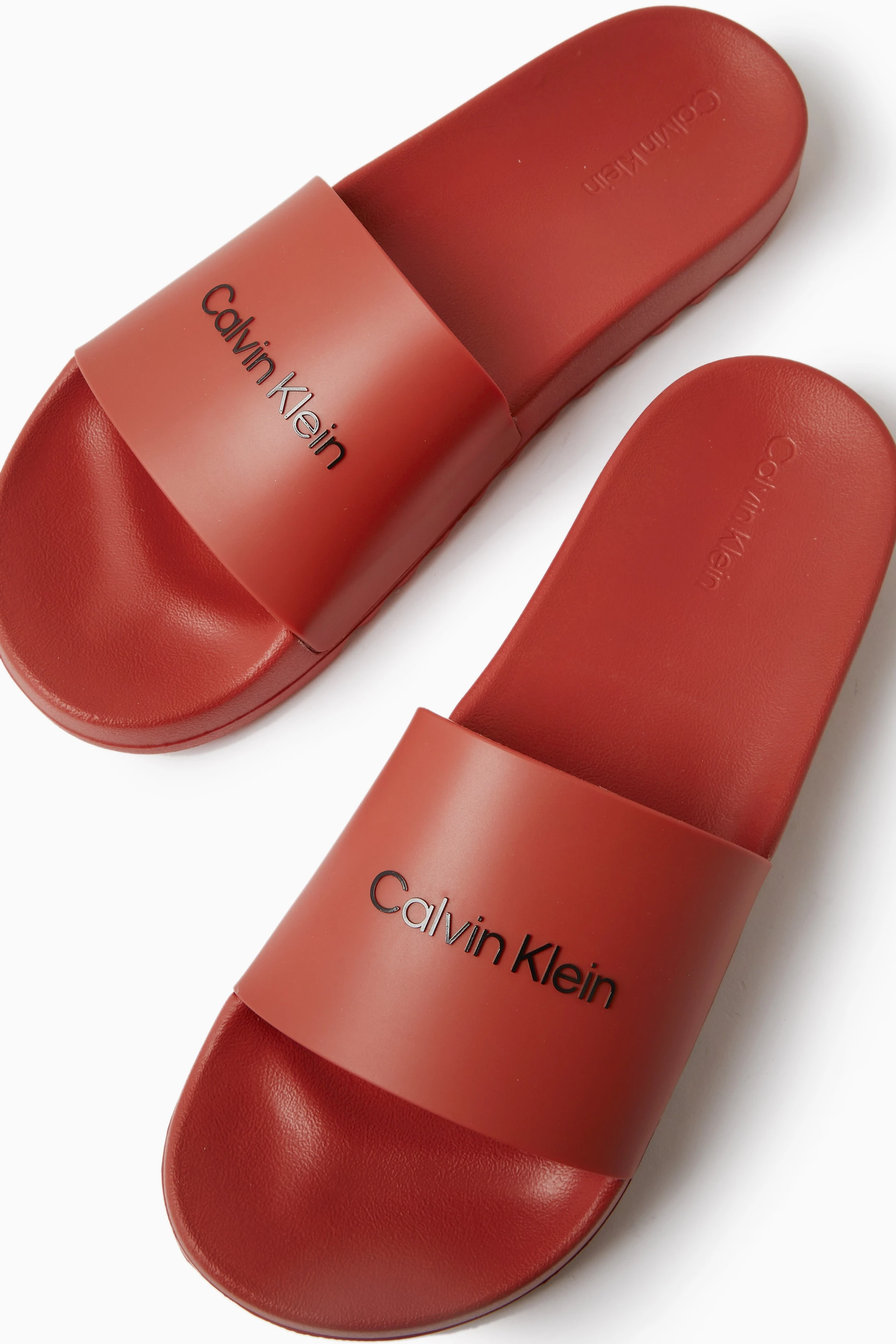 Red calvin klein slides sales
