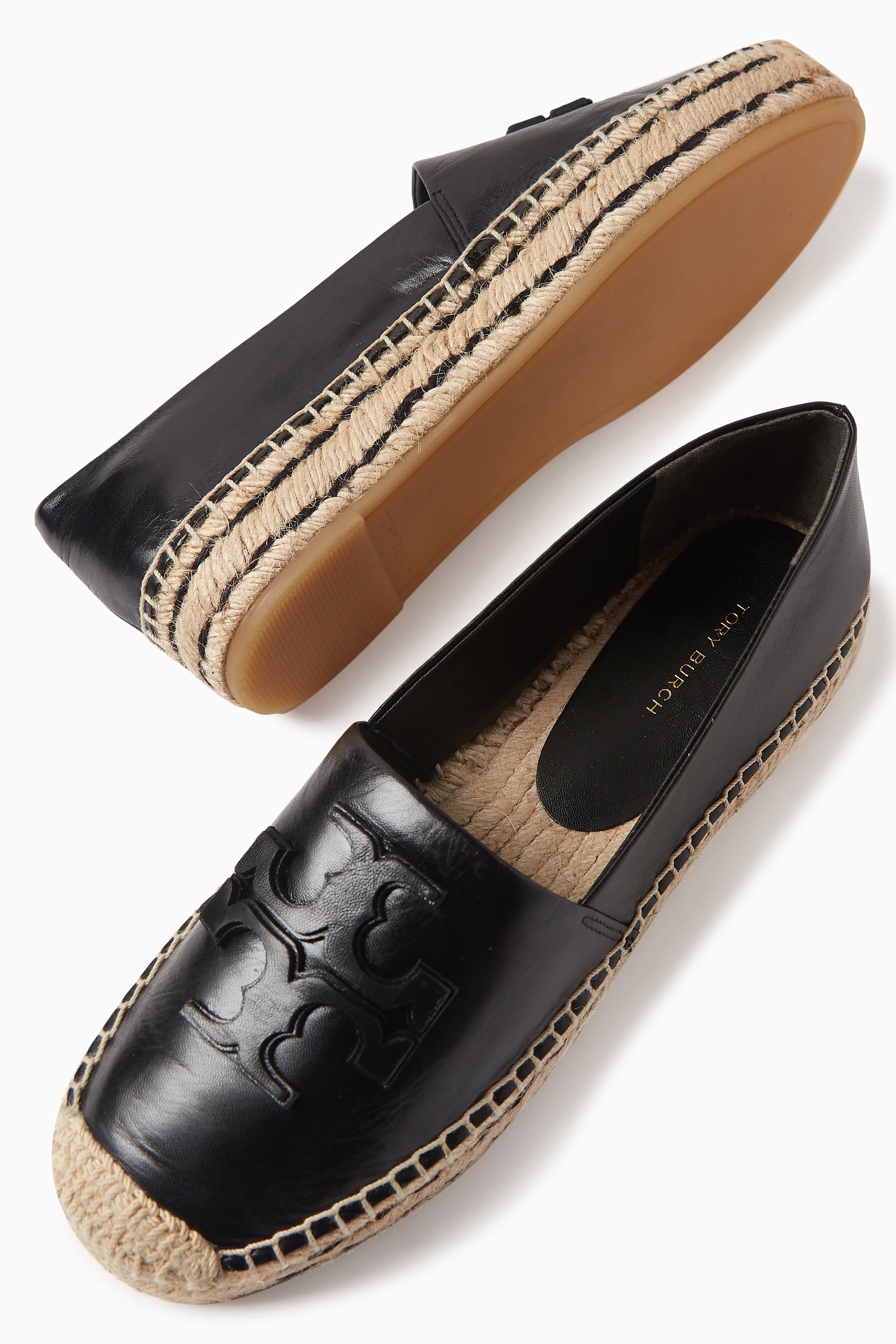 Buy Tory Burch Black Ines Platform Espadrilles in Leather For Women Online Ounass Saudi