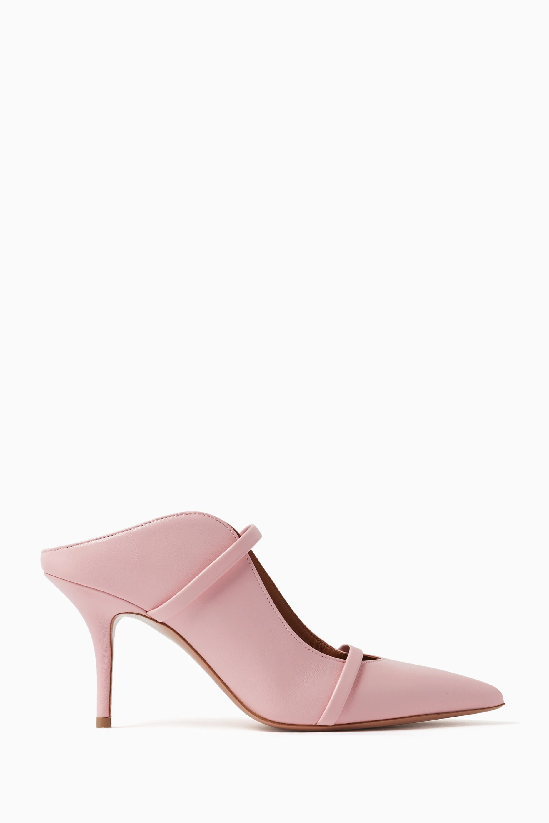 Buy Malone Souliers Pink Maureen 70 Mules in Nappa For Women Online Ounass Saudi