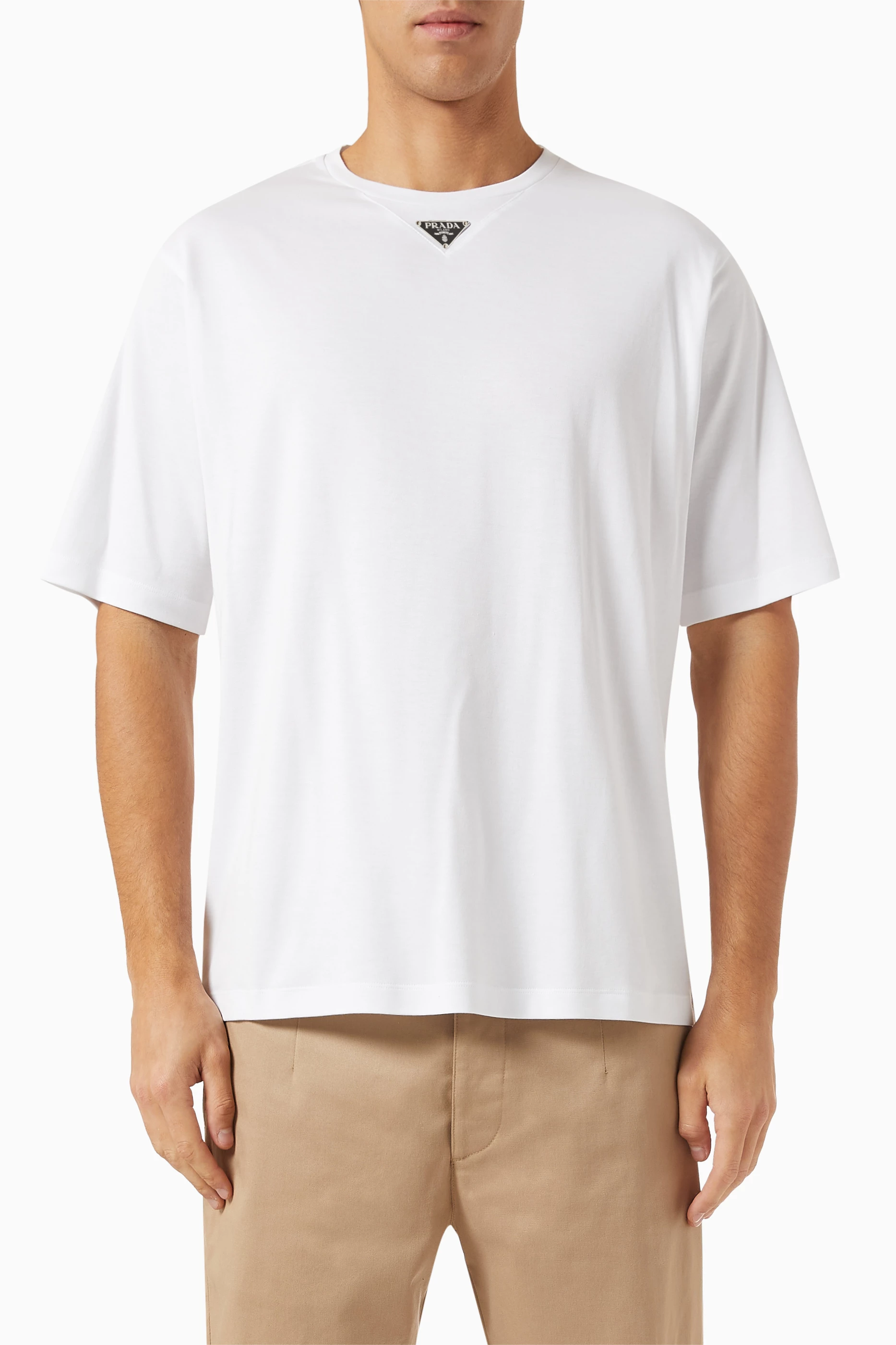 Prada white t shirt clearance