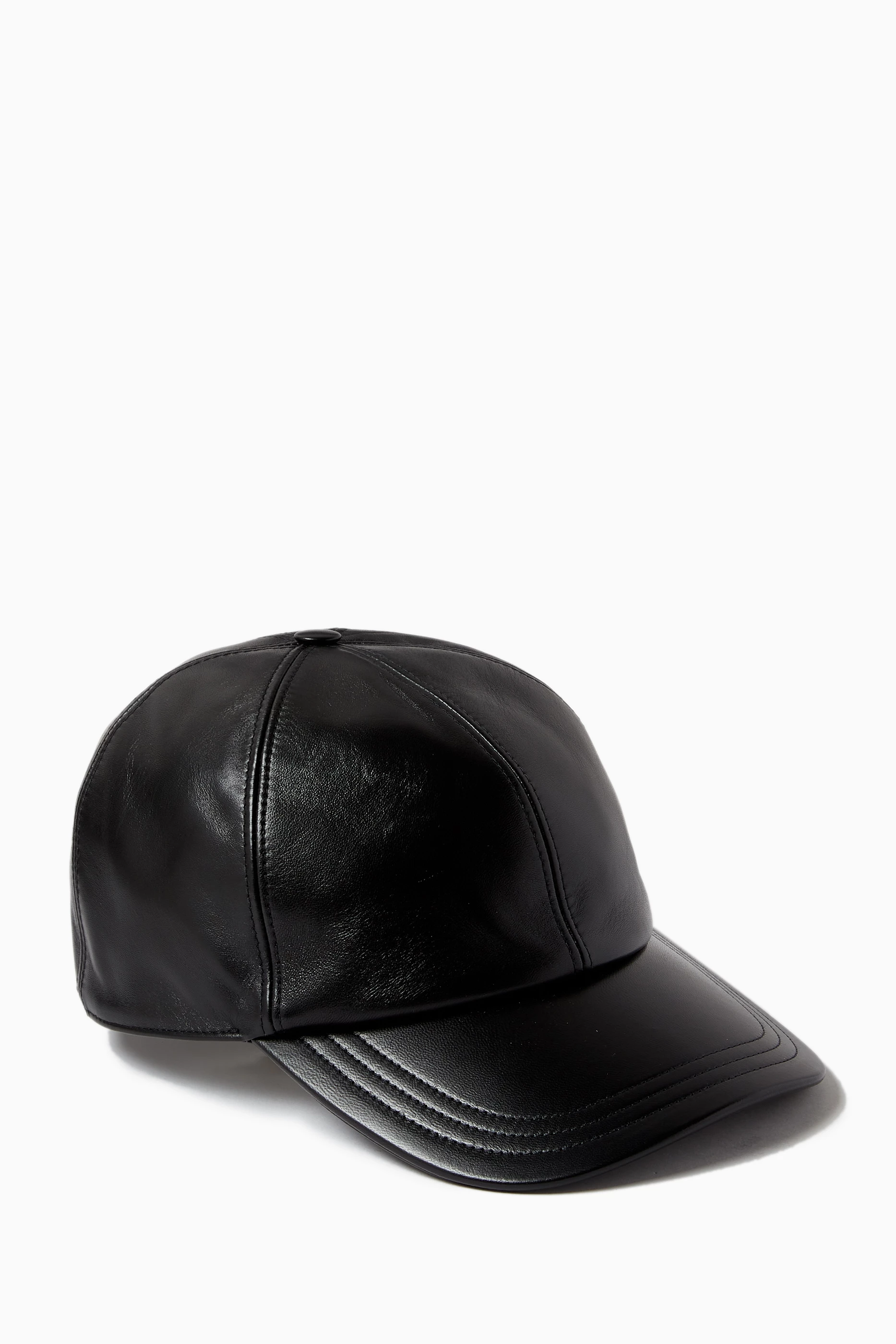 Buy Prada Black Classic Baseball Cap in Nappa Leather For