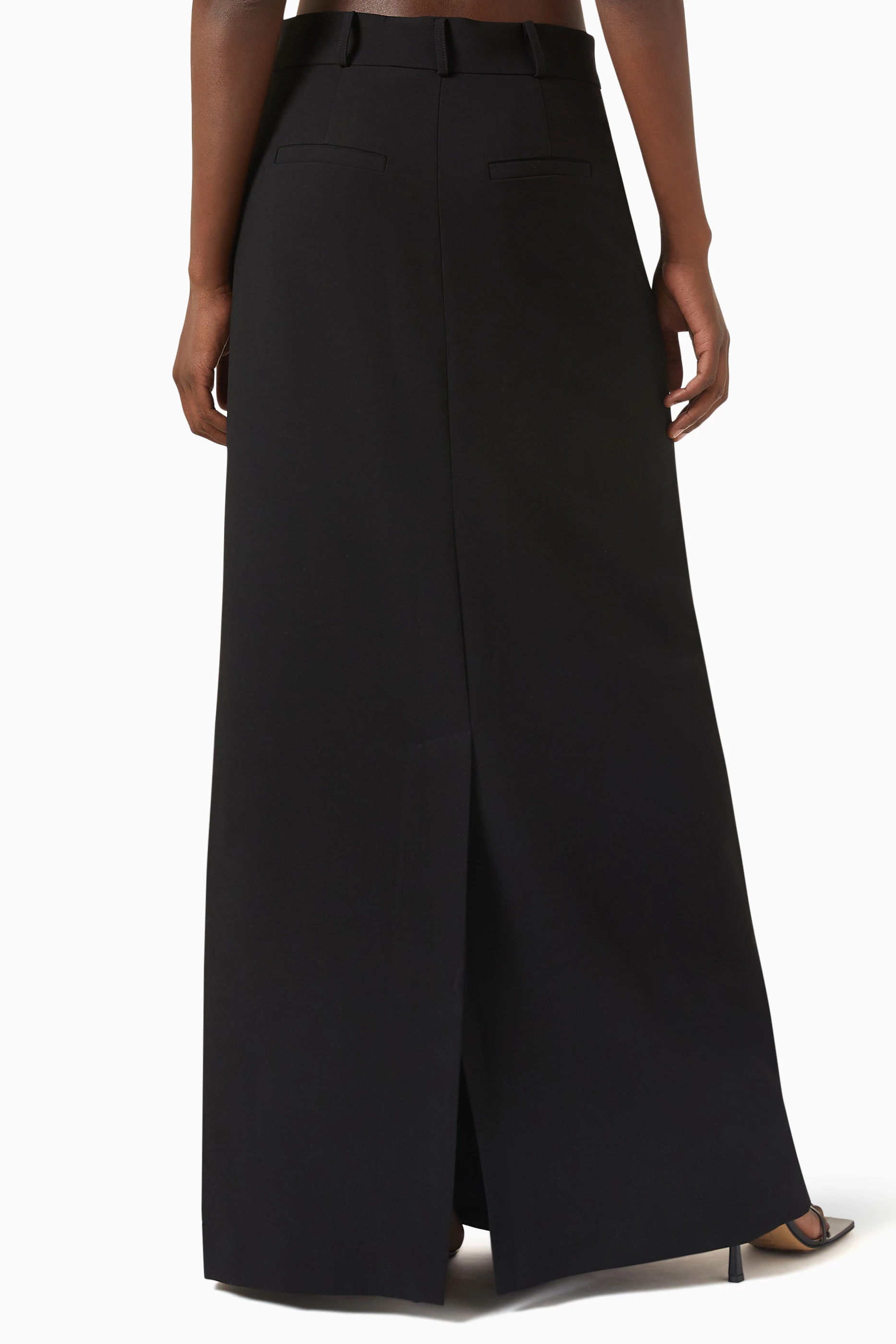 Buy The Frankie Shop Black Malvo Maxi Pencil Skirt in Suiting Fabric For Women Online Ounass Saudi