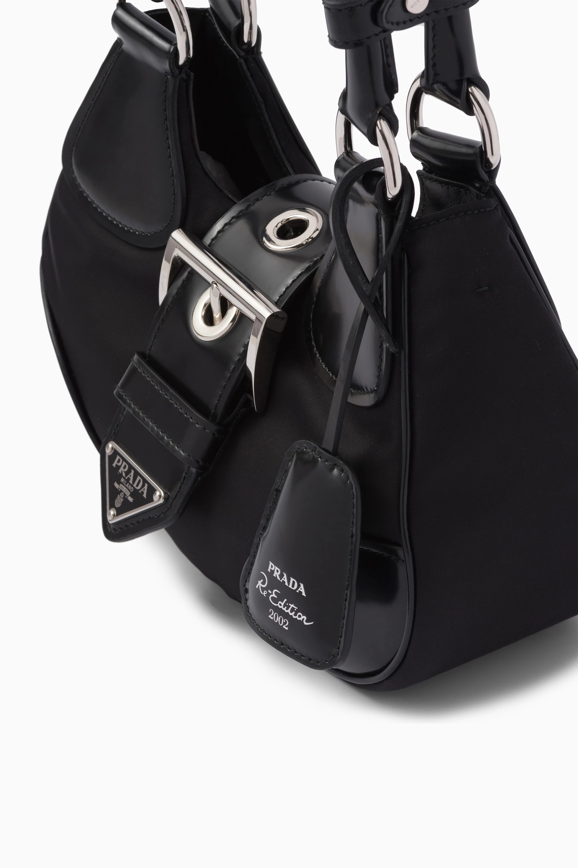 Buy Prada Black Prada Re-Edition 2002 Moon Bag in Re-Nylon