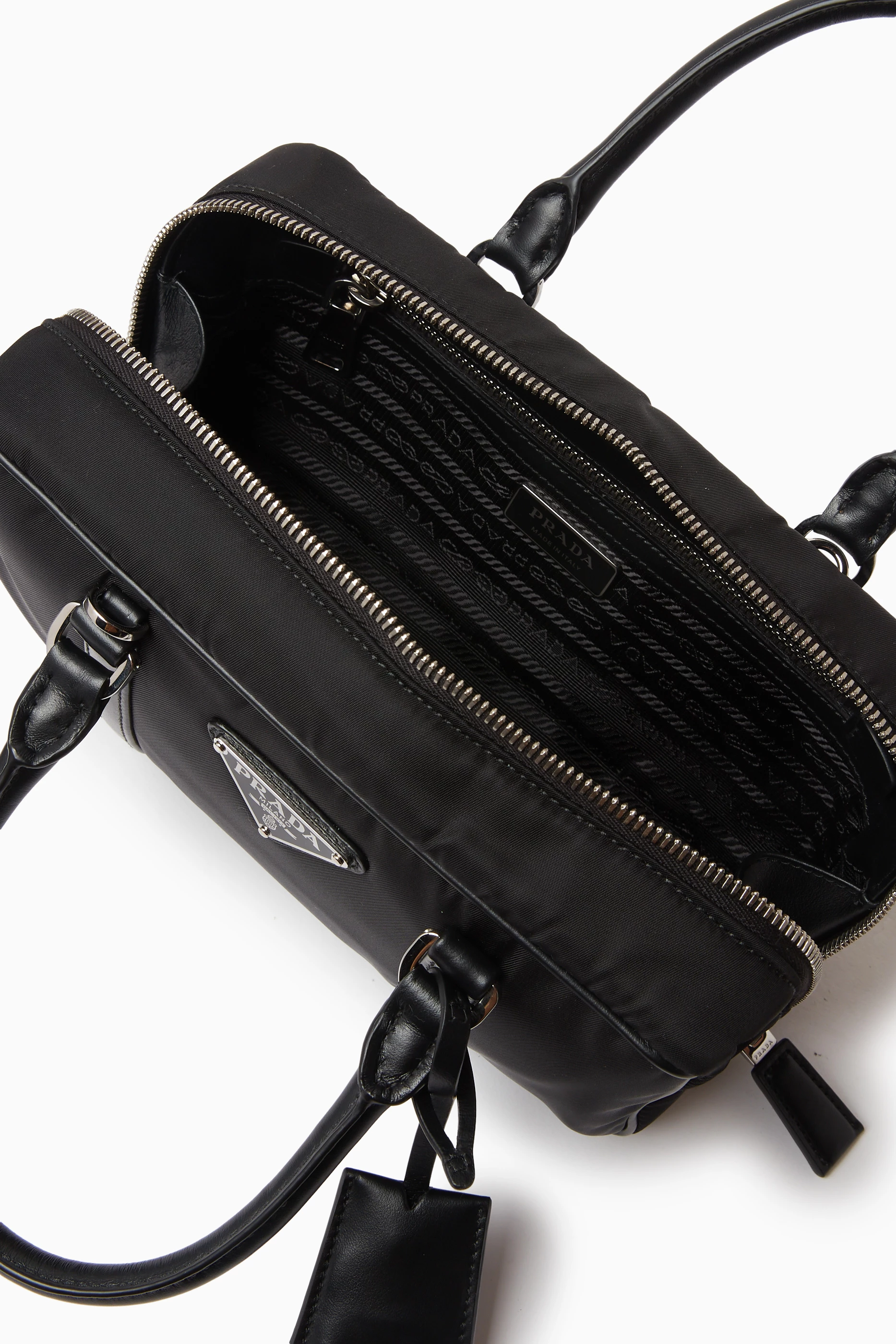 Buy Prada Black Small Bauletto Bag in Nylon For Women Online Ounass Saudi