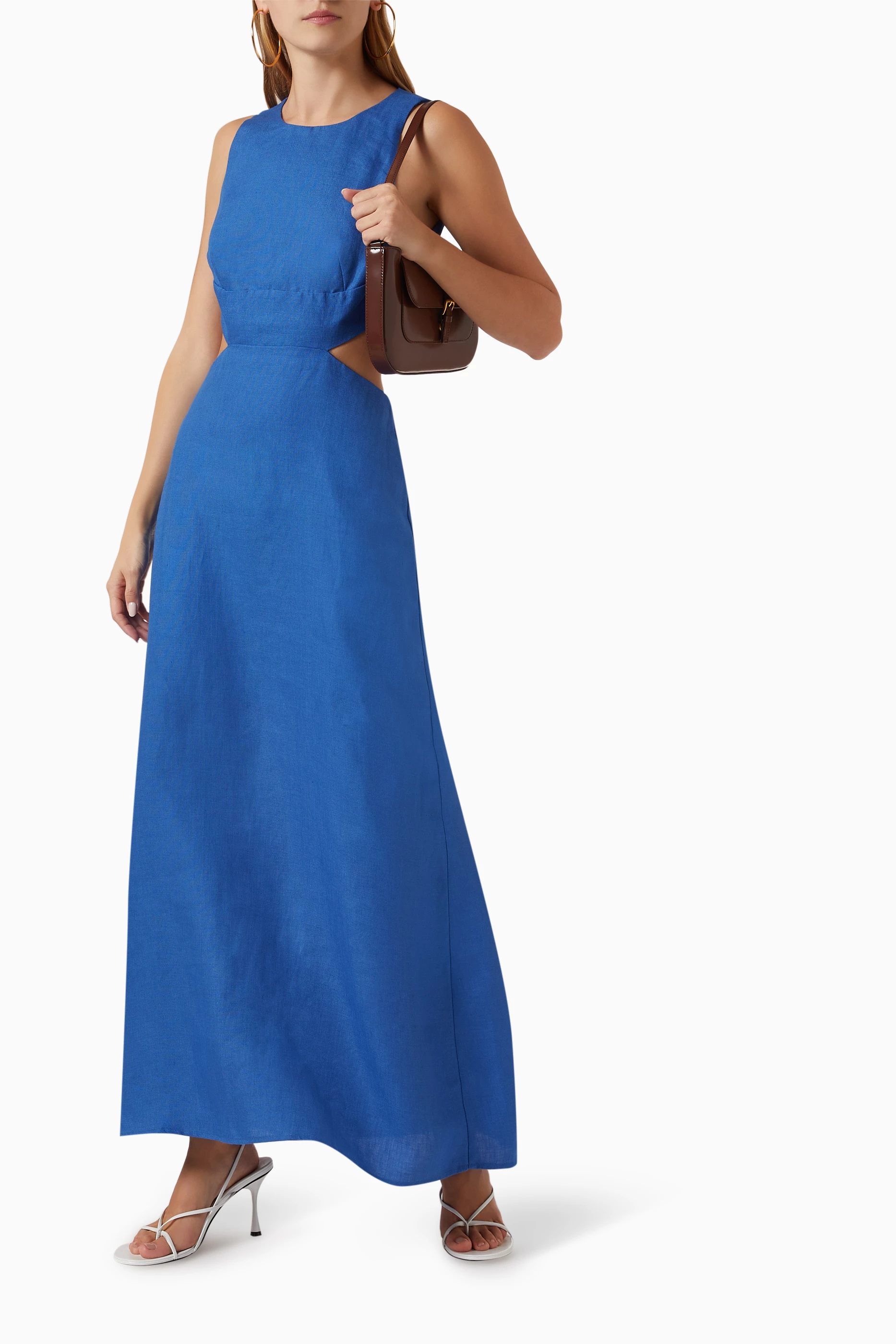 Buy BONDI BORN Blue Miramar Maxi Dress in Organic Linen For Women Online |  Ounass Saudi