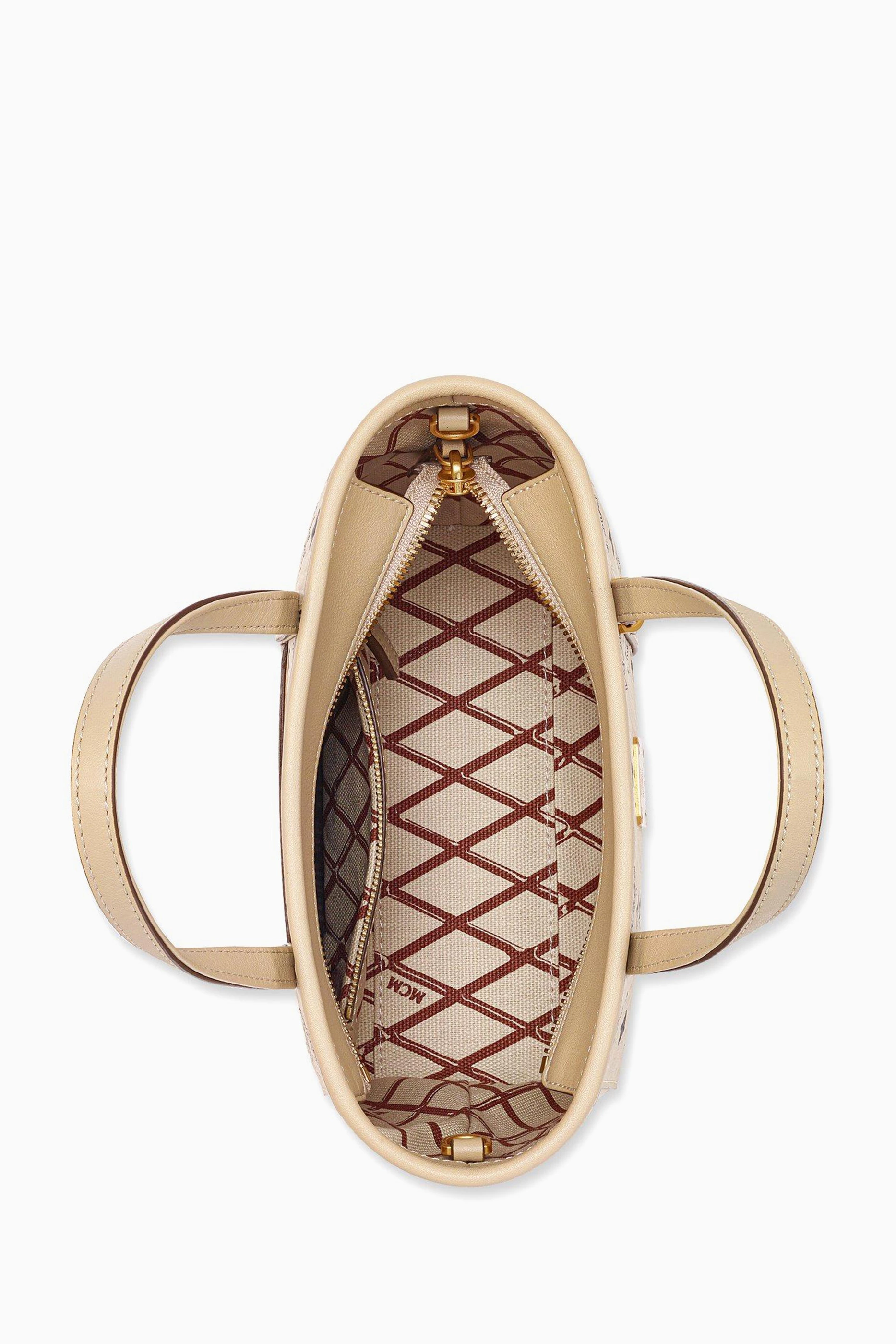 Buy MCM Neutral Aren Visetos Zip Shopper Tote Bag in Coated canvas For Women Online Ounass Saudi