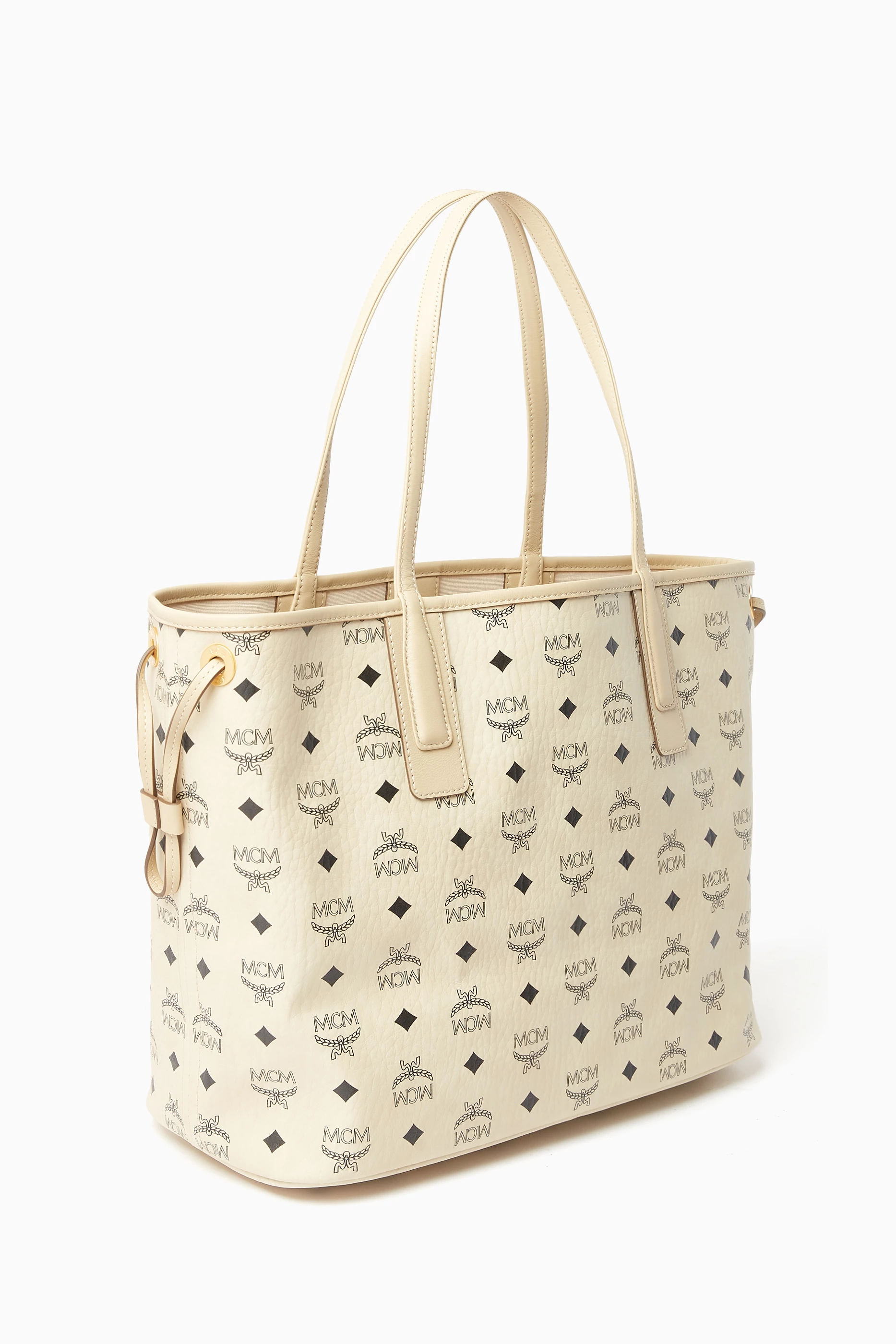 Buy MCM Neutral Medium Reversible Liz Shopper Tote Bag in Visetos Monogram Canvas For Women Online Ounass Saudi