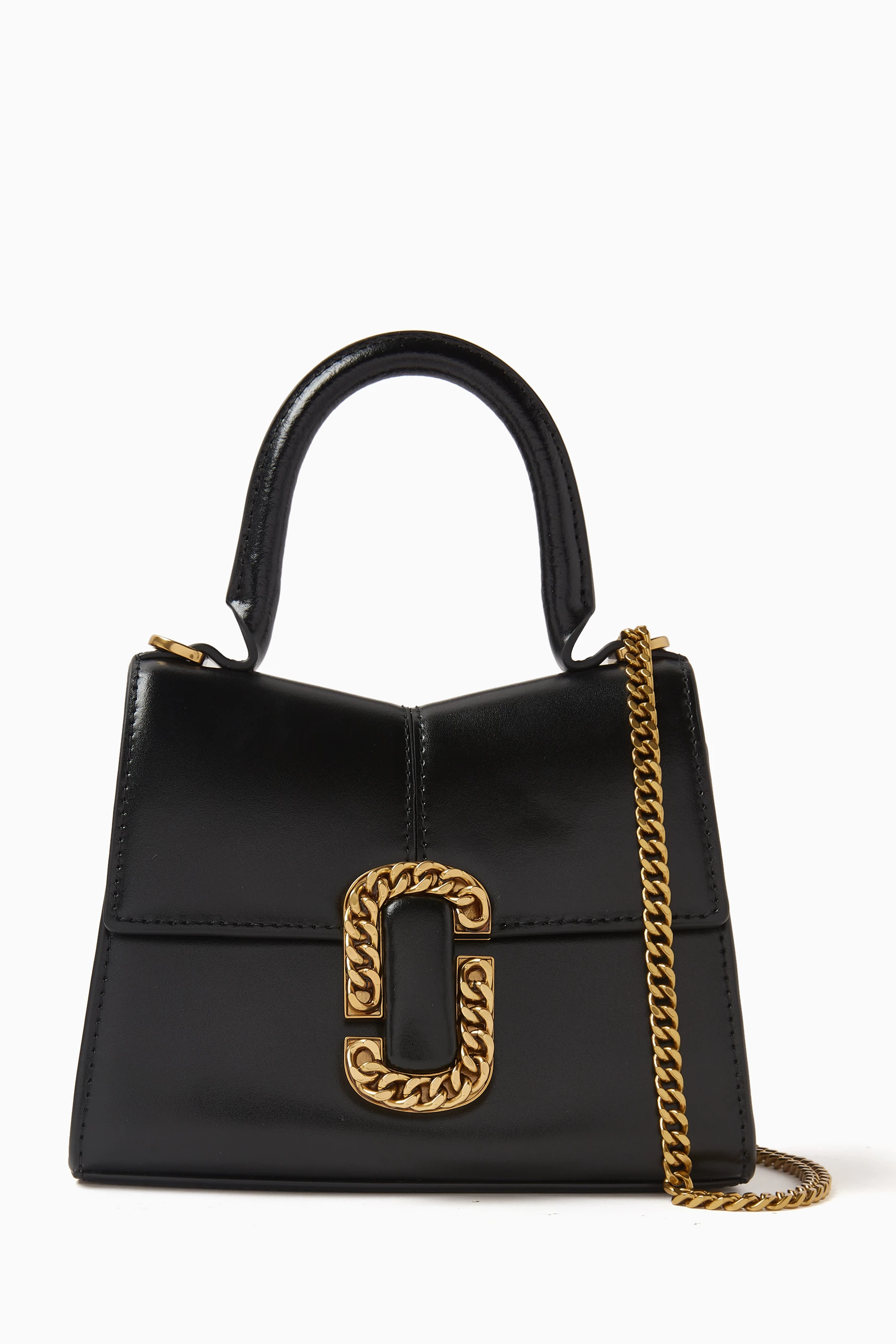 Buy Marc Jacobs Black Mini St Marc Top Handle Bag in Leather For