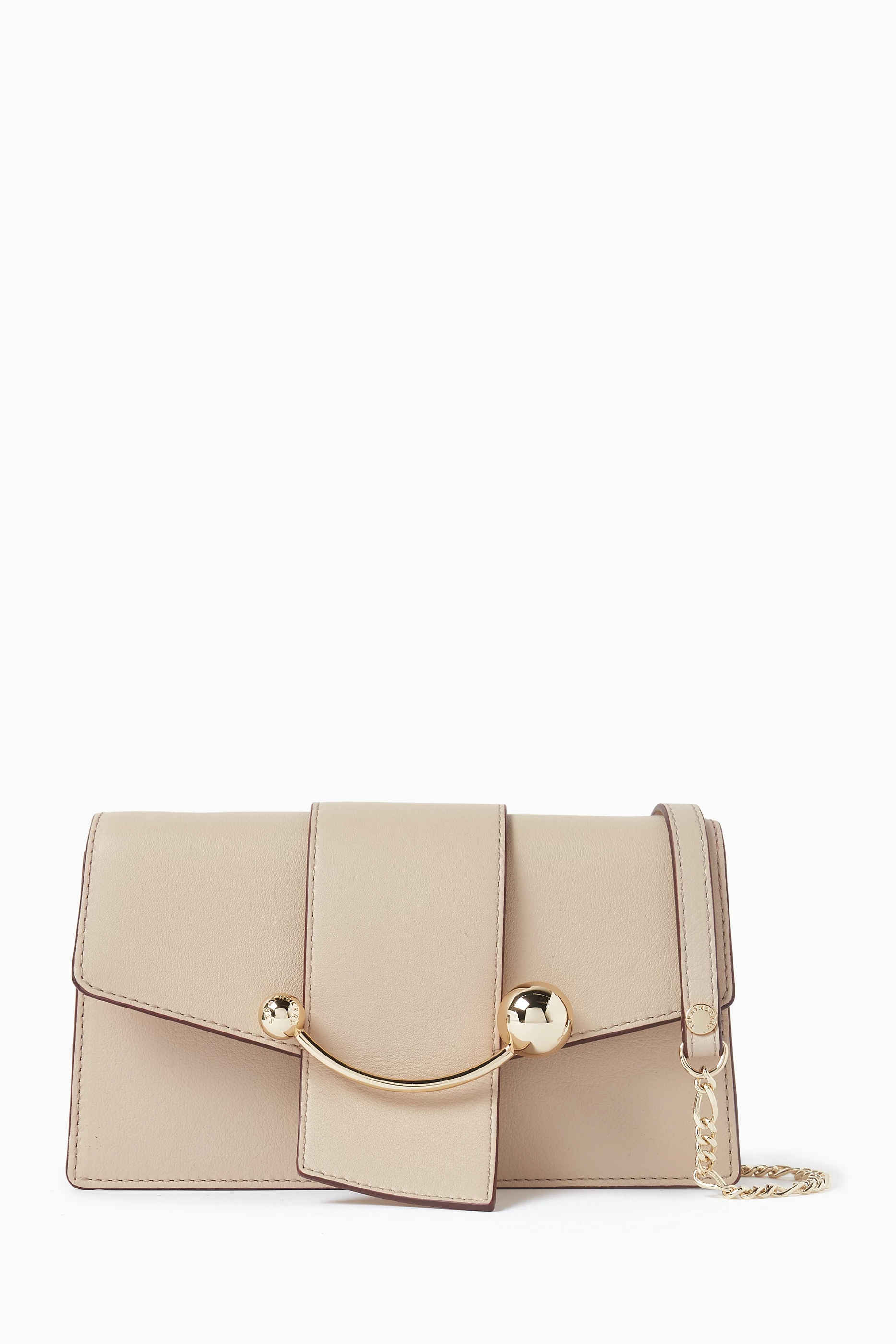 Buy Strathberry Neutral Crescent Shoulder Bag in Leather For Women Online Ounass Saudi