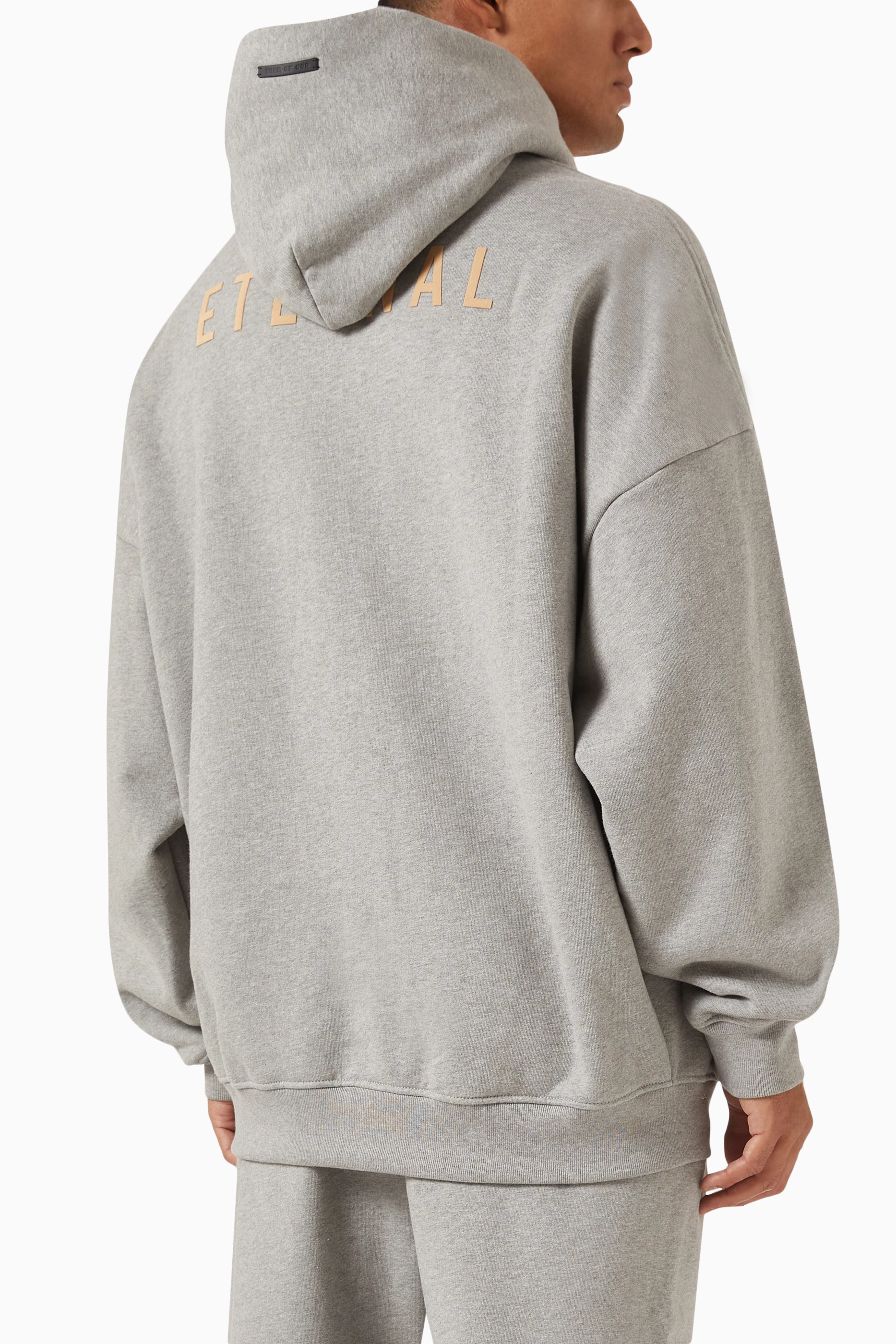 Buy Fear Of God Grey Eternal Hoodie in Fleece For Men Online 