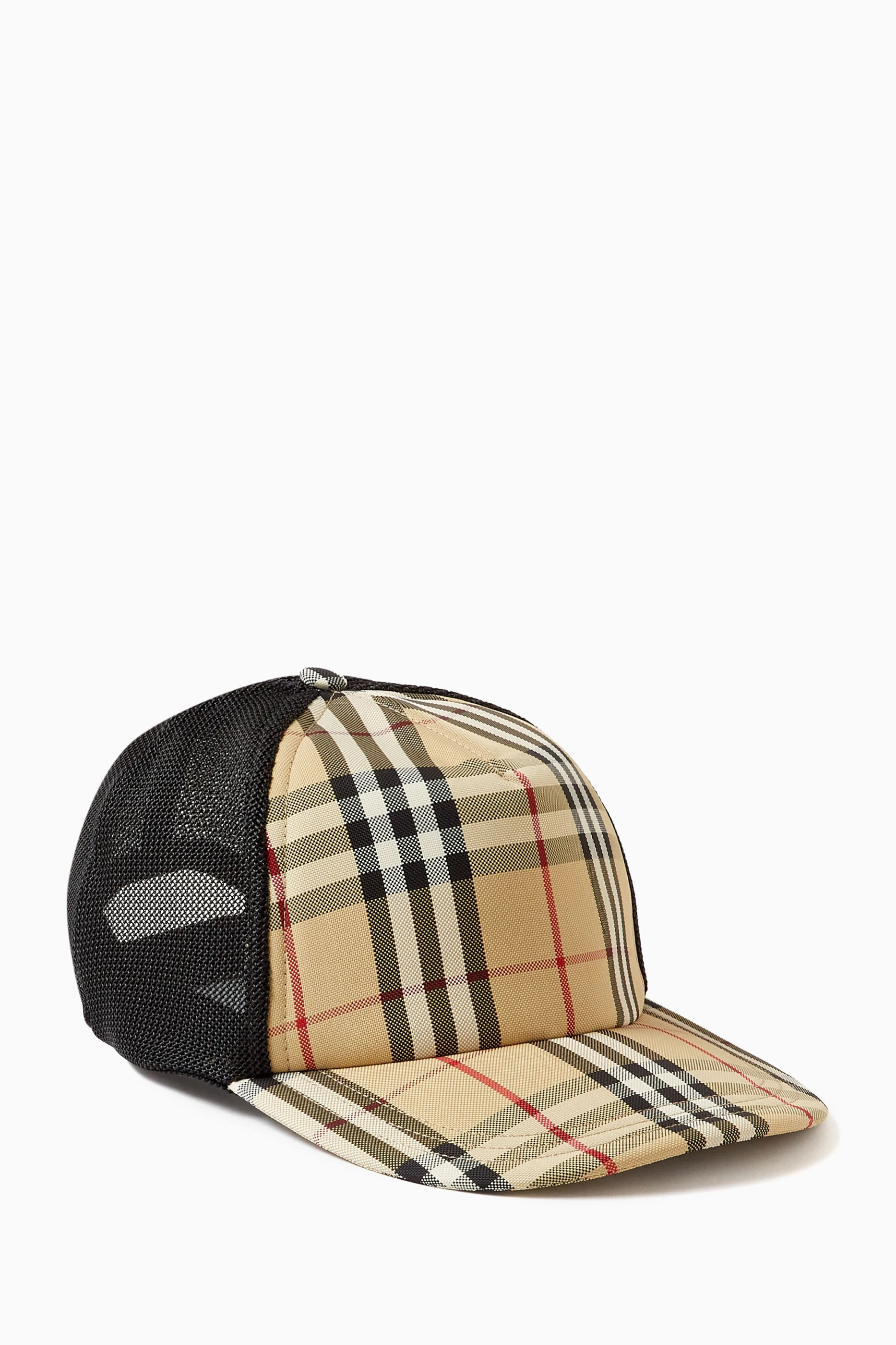 Buy Burberry Neutral Baseball Cap in Vintage Check & Mesh For Women Online  | Ounass Saudi