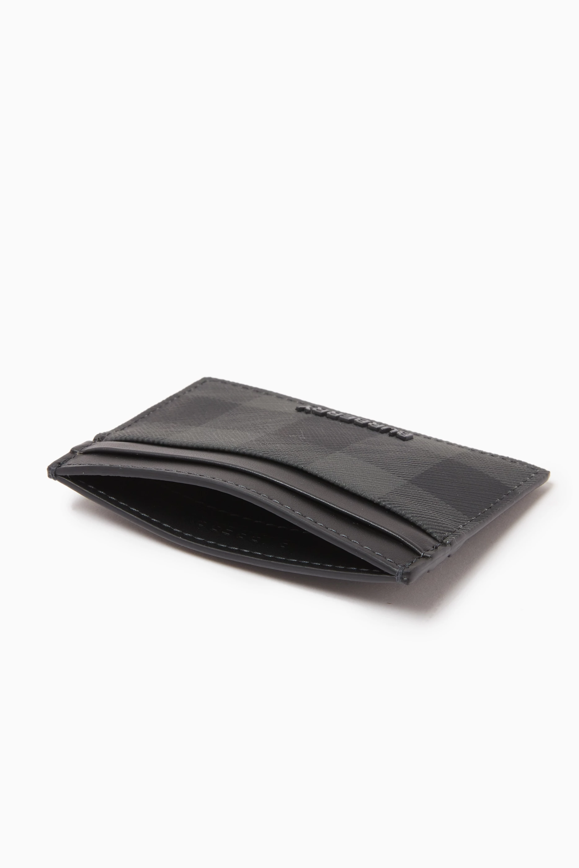 Buy Burberry Grey Check Card Case in Eco canvas Leather For Men Online Ounass Saudi