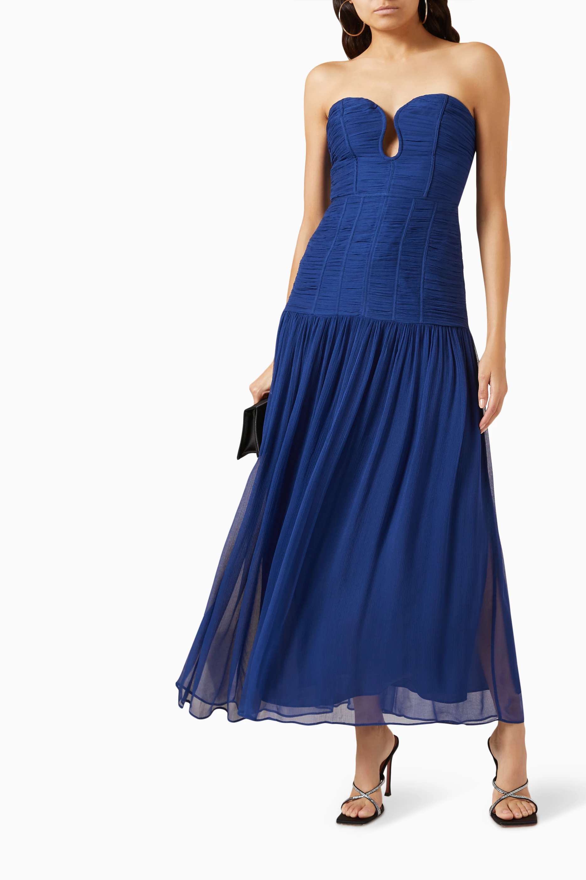 ☆韓国の人気☆Salon de Yohn☆Midi Shirring Blue Dress☆ DRESS - SALON DE YOHN