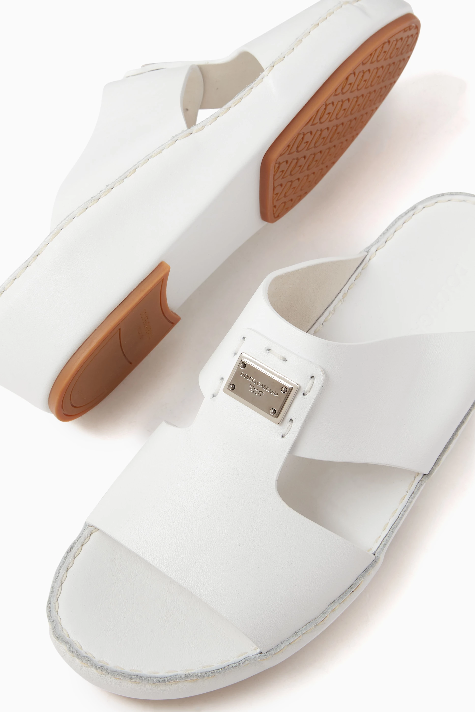 サンダル DOLCE  GABBANA Men Sandals CS2215AN994 87163 White Buy Dolce & Gabbana White Formal Sandals in Nappa Leather