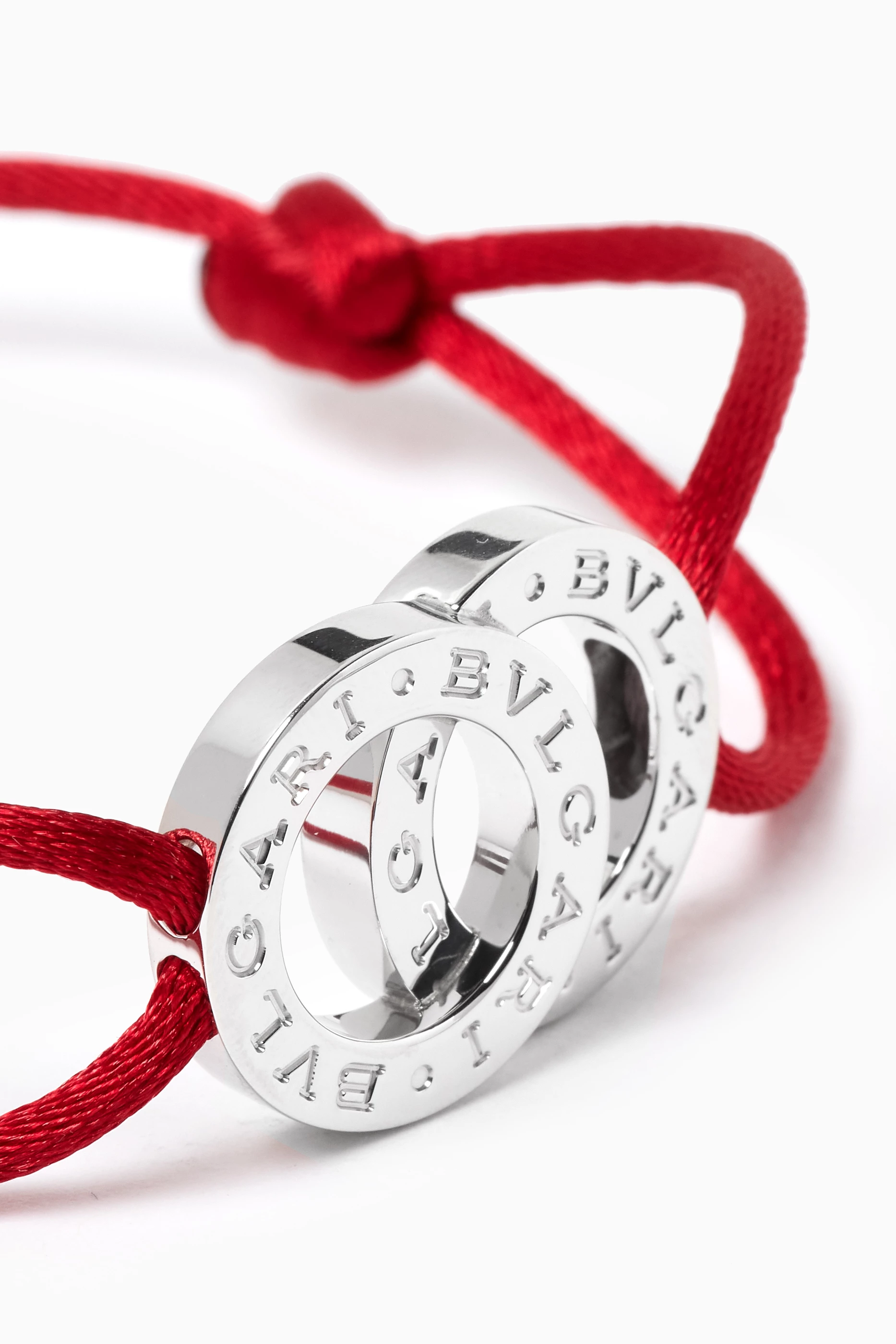 Buy BVLGARI Red BVLGARI BVLGARI Cord Bracelet in Sterling Silver For Women Online Ounass Saudi