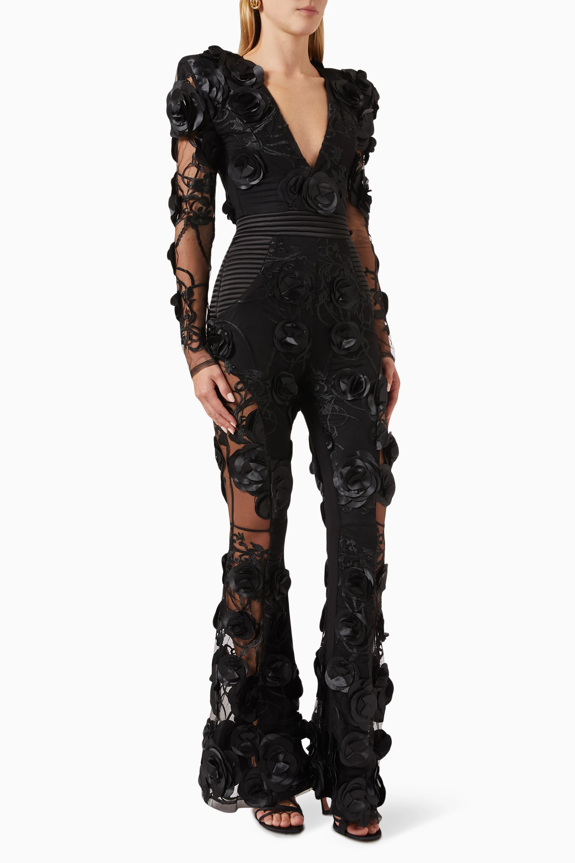 Buy Zhivago Black I Found Love Floral Jumpsuit in Lace