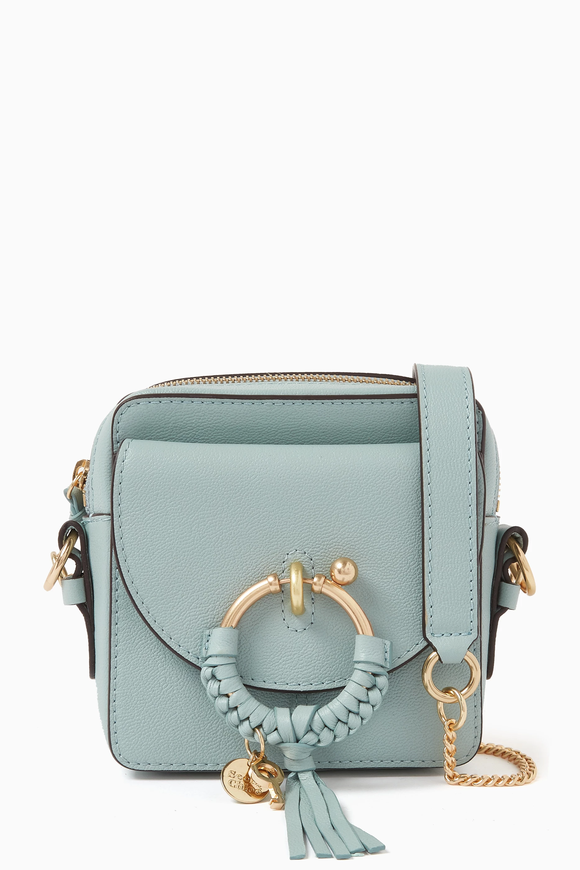 Buy See By Chloé Blue Mini Joan Camera Bag in Grained Cowhide