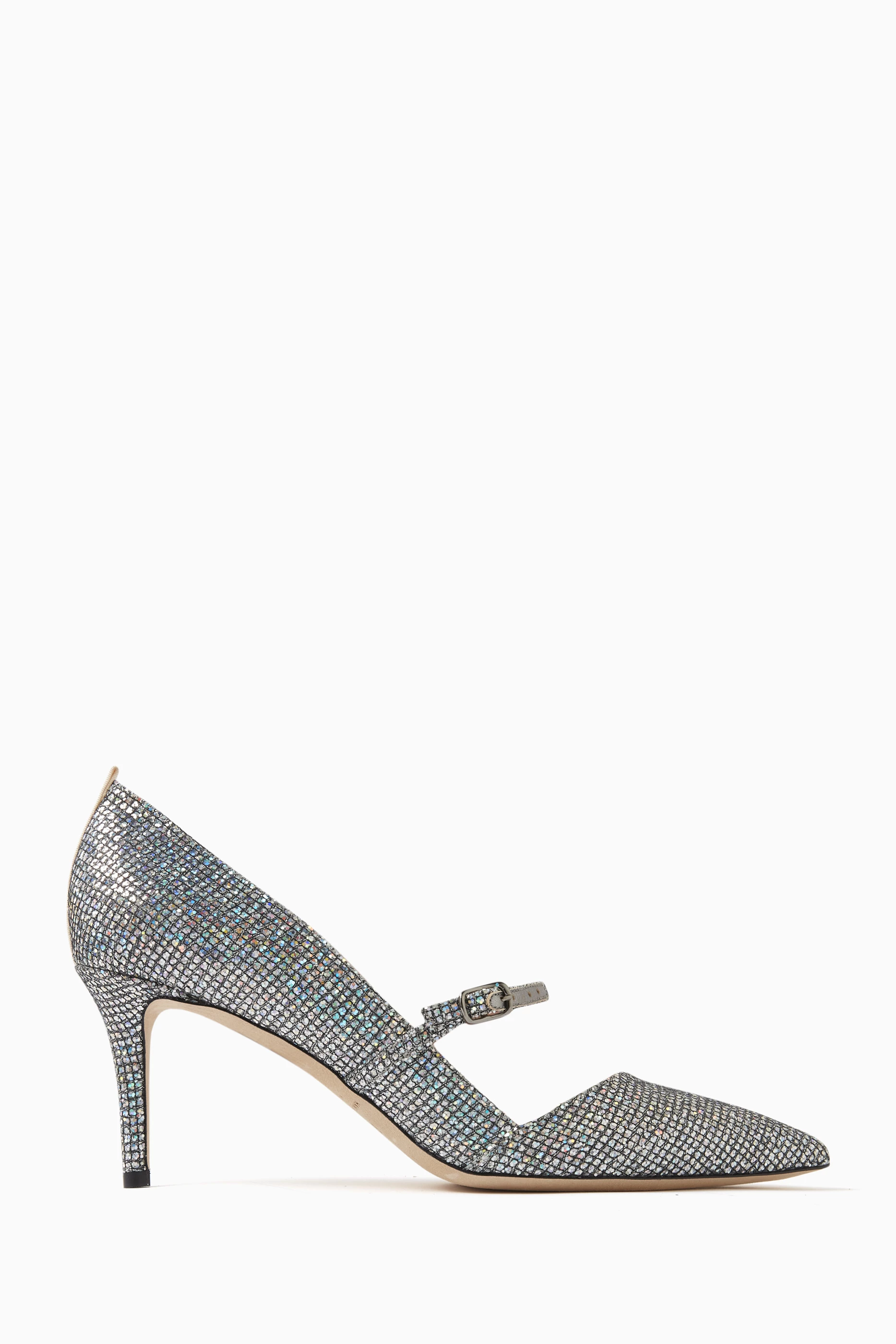 Buy Sarah Jessica Parker Silver Nirvana 70 Pumps in Glitter fabric For Women Online Ounass Saudi