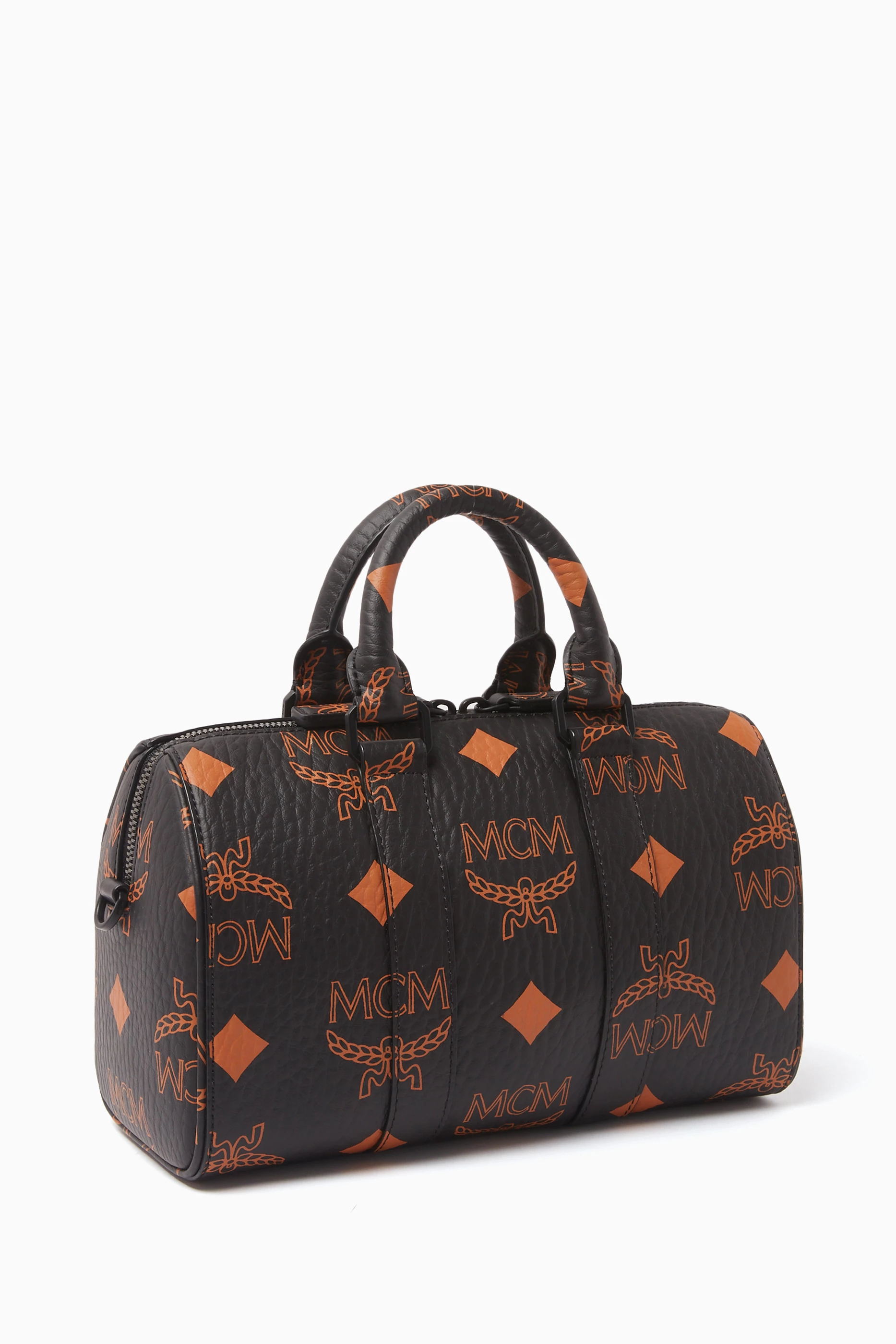 Buy MCM Black Small Aren Boston Bag in Maxi Visetos Canvas For Women Online Ounass Saudi