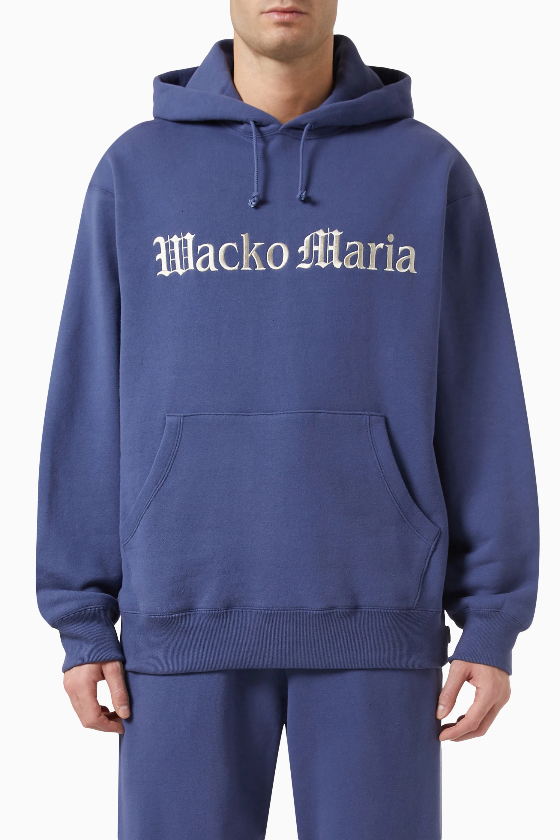 Buy WACKO MARIA Blue Logo Hoodie in Cotton Fleece For Men Online Ounass Saudi